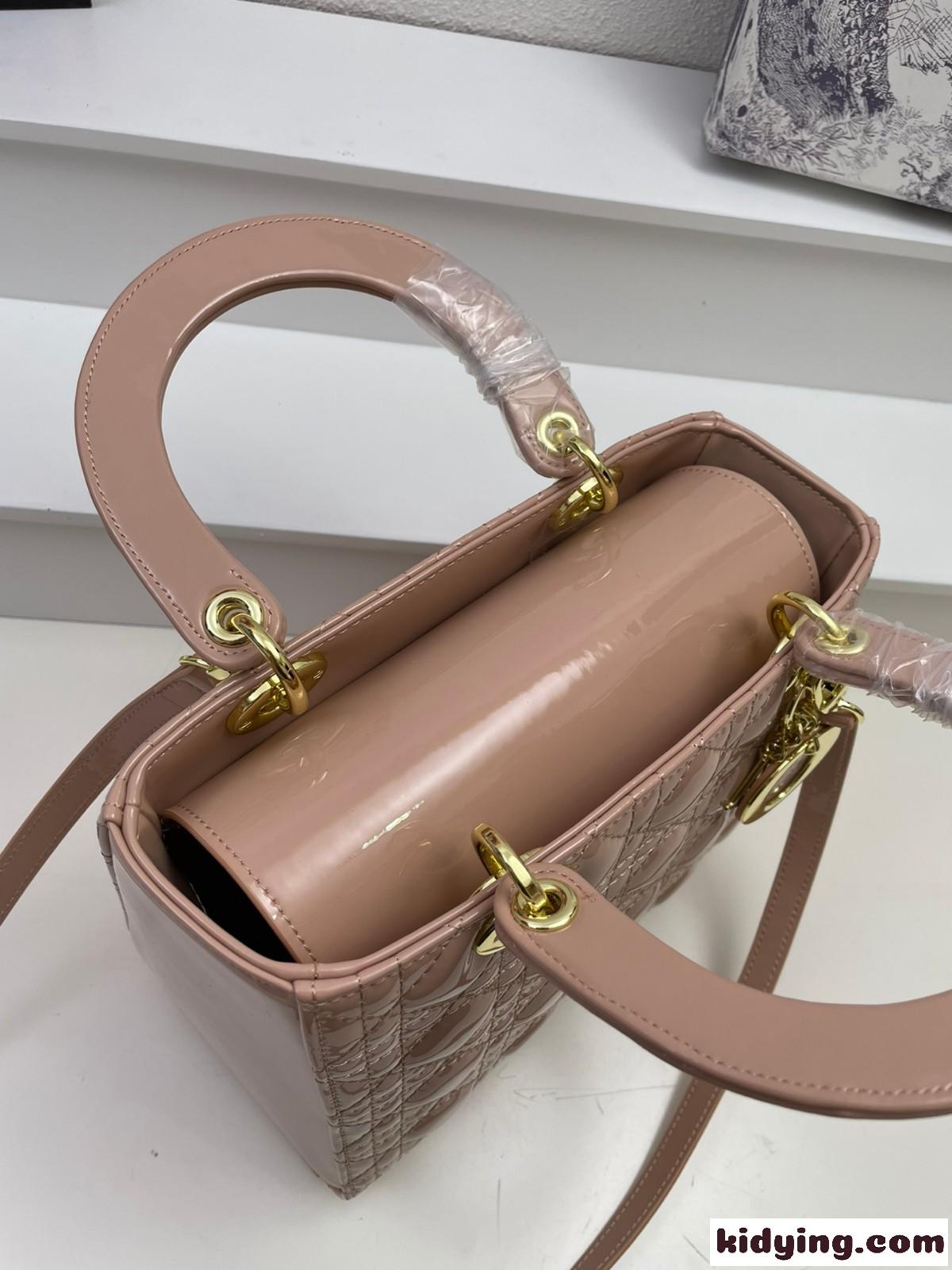 LADY DIOR パテントレザー ミディアムバッグ クリスチャン・ディオール バッグ コピー ハンドバッグ-3