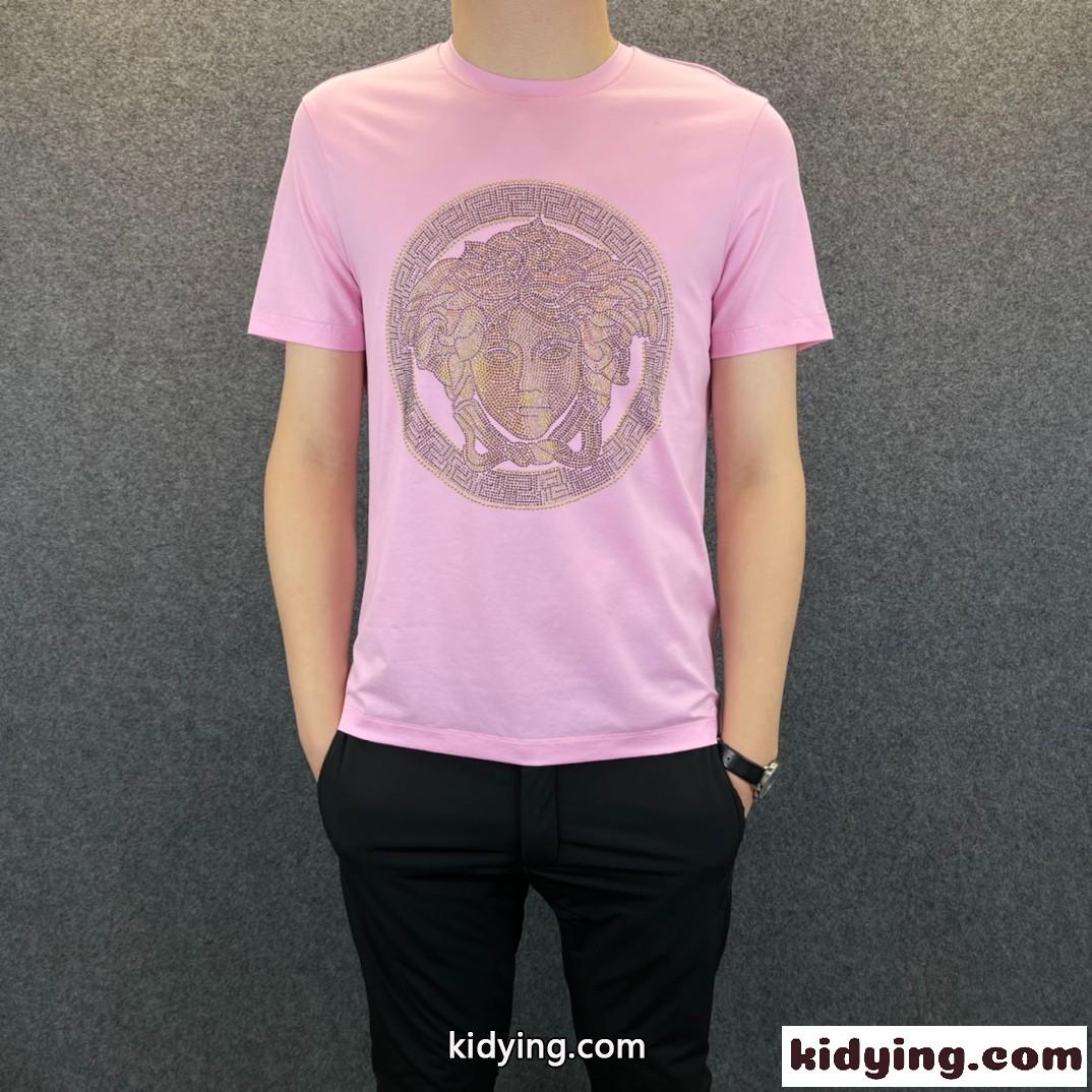 人気 おしゃれ エンベリッシュド メドゥーサ ロゴ ヴェルサーチ tシャツ コピー クールネック 4色あり カジュアル-3
