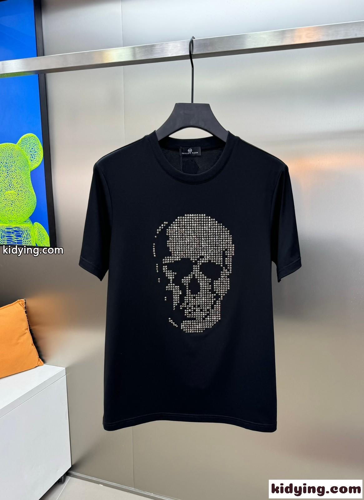 ラインストーン スカル フィリッププレイン 半袖Tシャツ コピー 4色あり-1