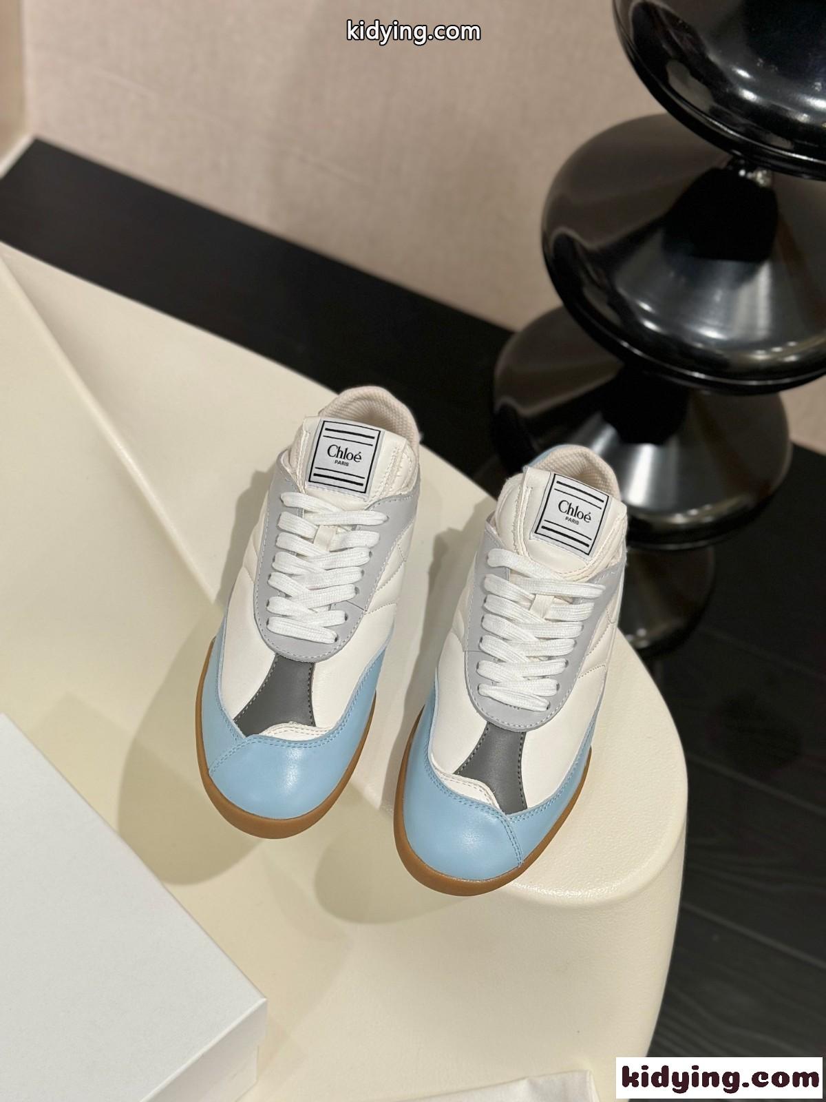 人気 おしゃれ CHLOÉ KICK スニーカー スーパーコピー レザー＆スエード-2