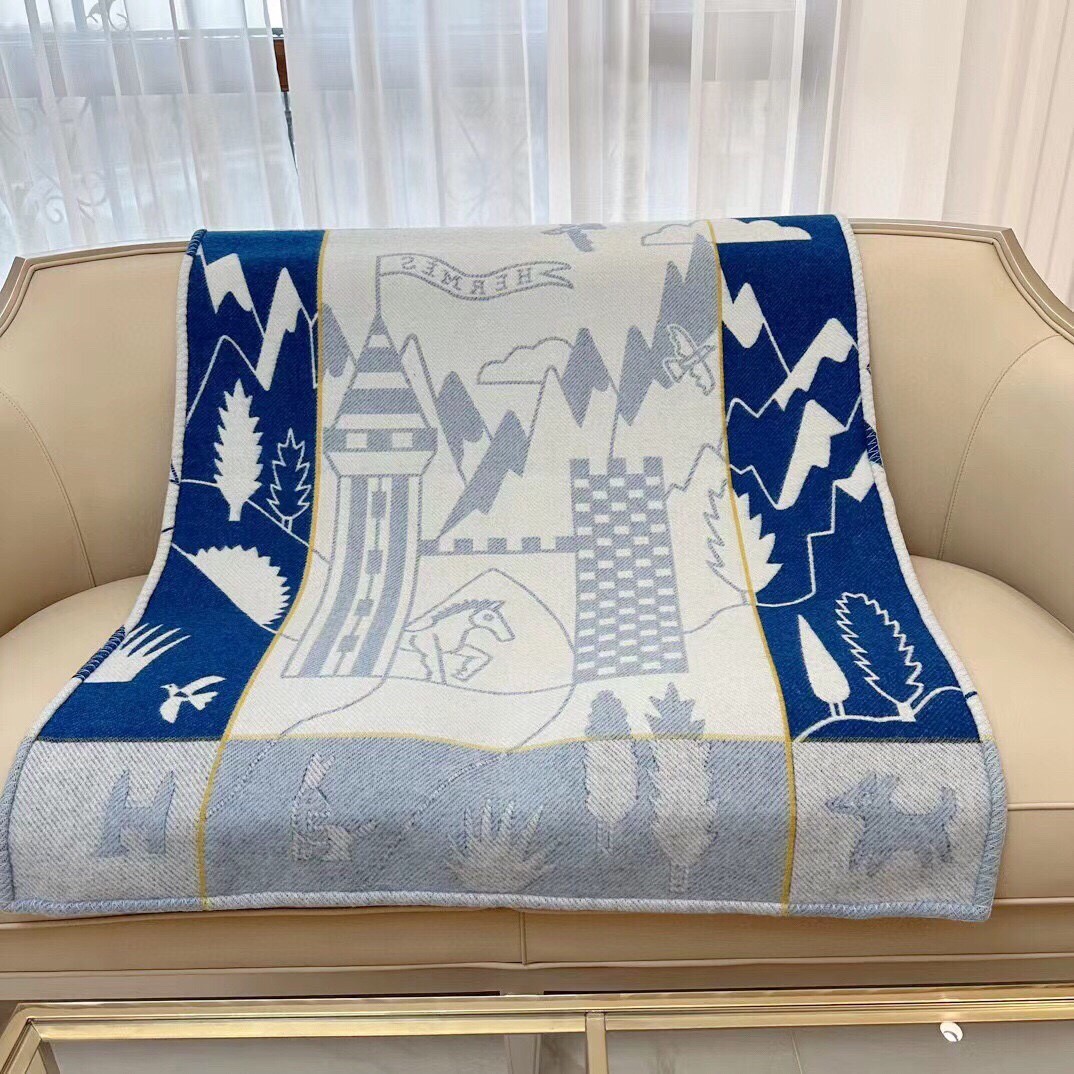 ベビー キッズに エルメス Avalon Epopee アヴァロン・エポぺ ブランケット コピー ウール&カシミヤ-0