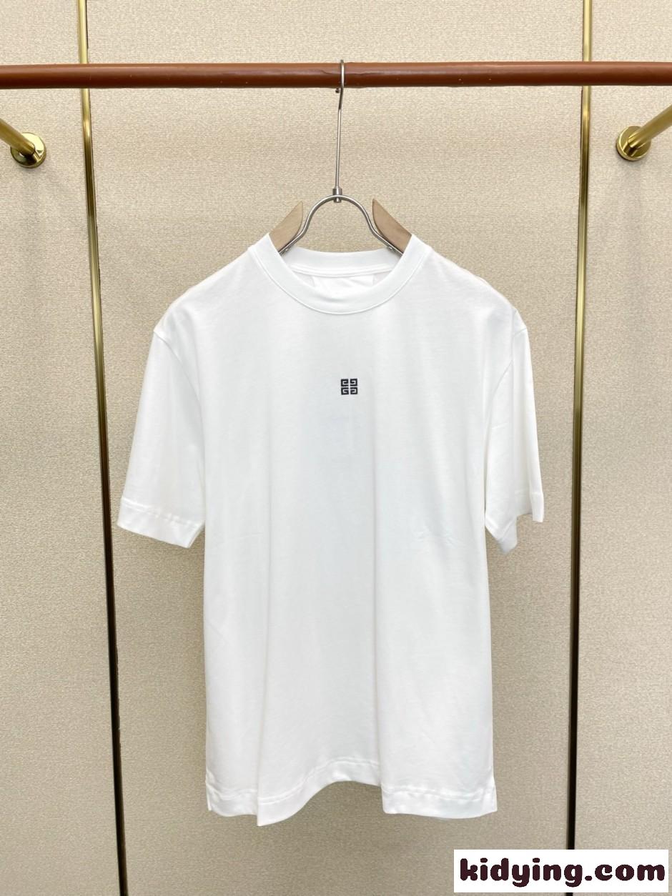 シンプル 洗練された ロゴ刺繍 ジバンシィ Tシャツ 偽物 クルーネック-4
