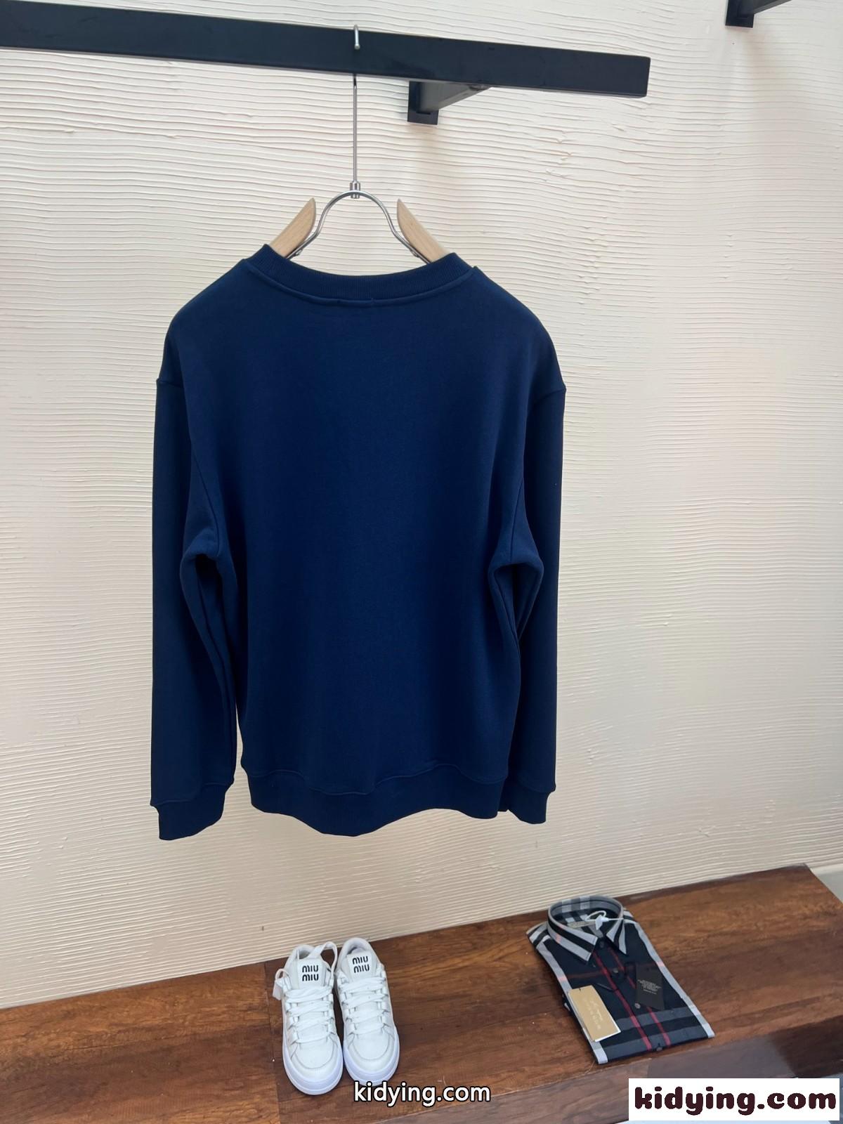 コットン スウェットシャツ バーバリー Tシャツ コピー ブルー-1