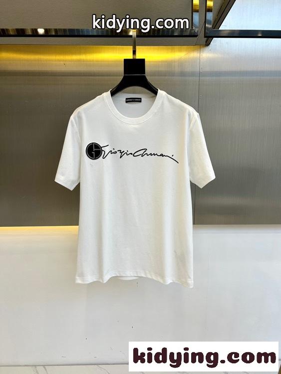 カジュアル ロゴ入り アルマーニ Tシャツ コピー 半袖Tシャツ ホワイト-0