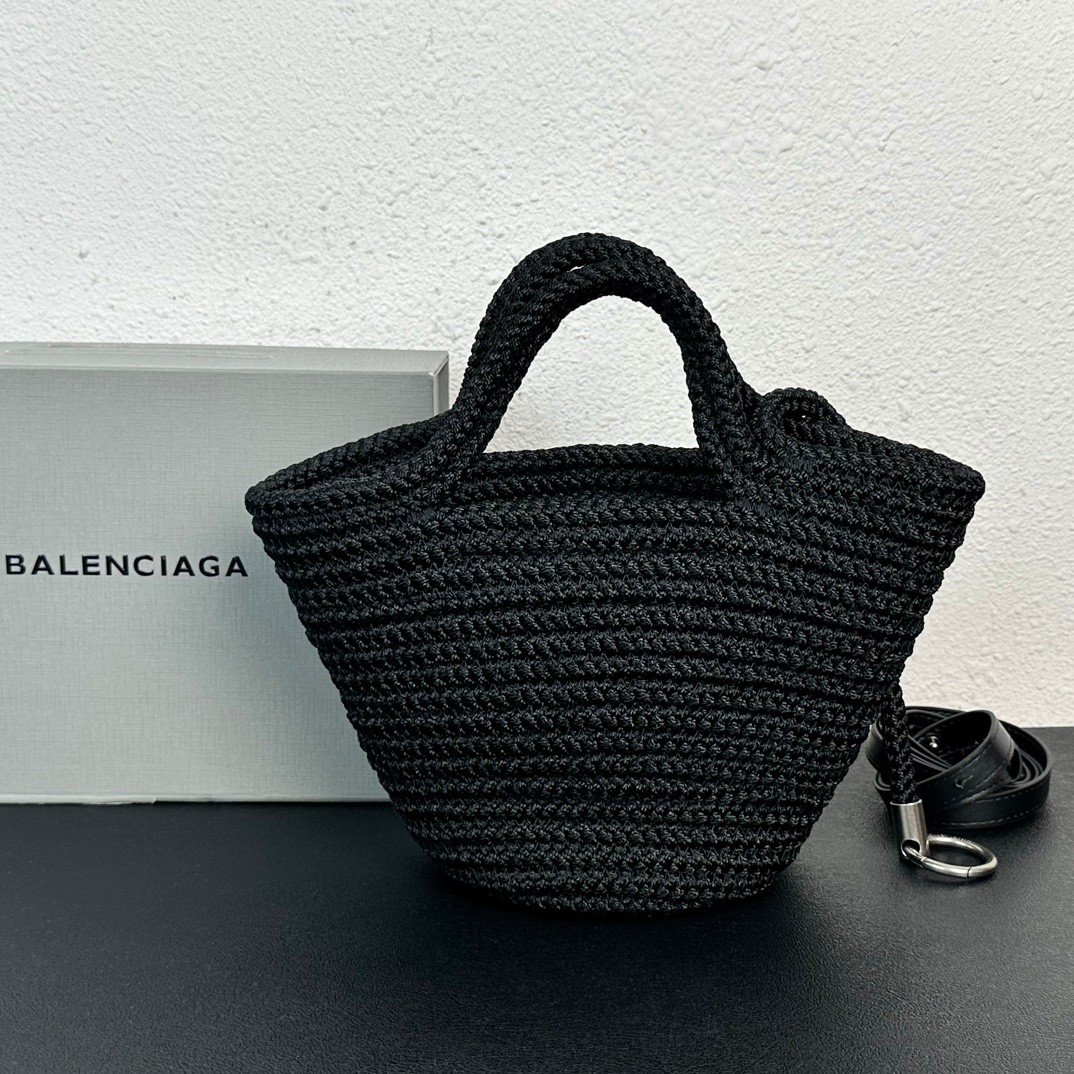 レディース IBIZA スモール ストラップ付きバスケット バレンシアガ バッグ コピー ブラック-1