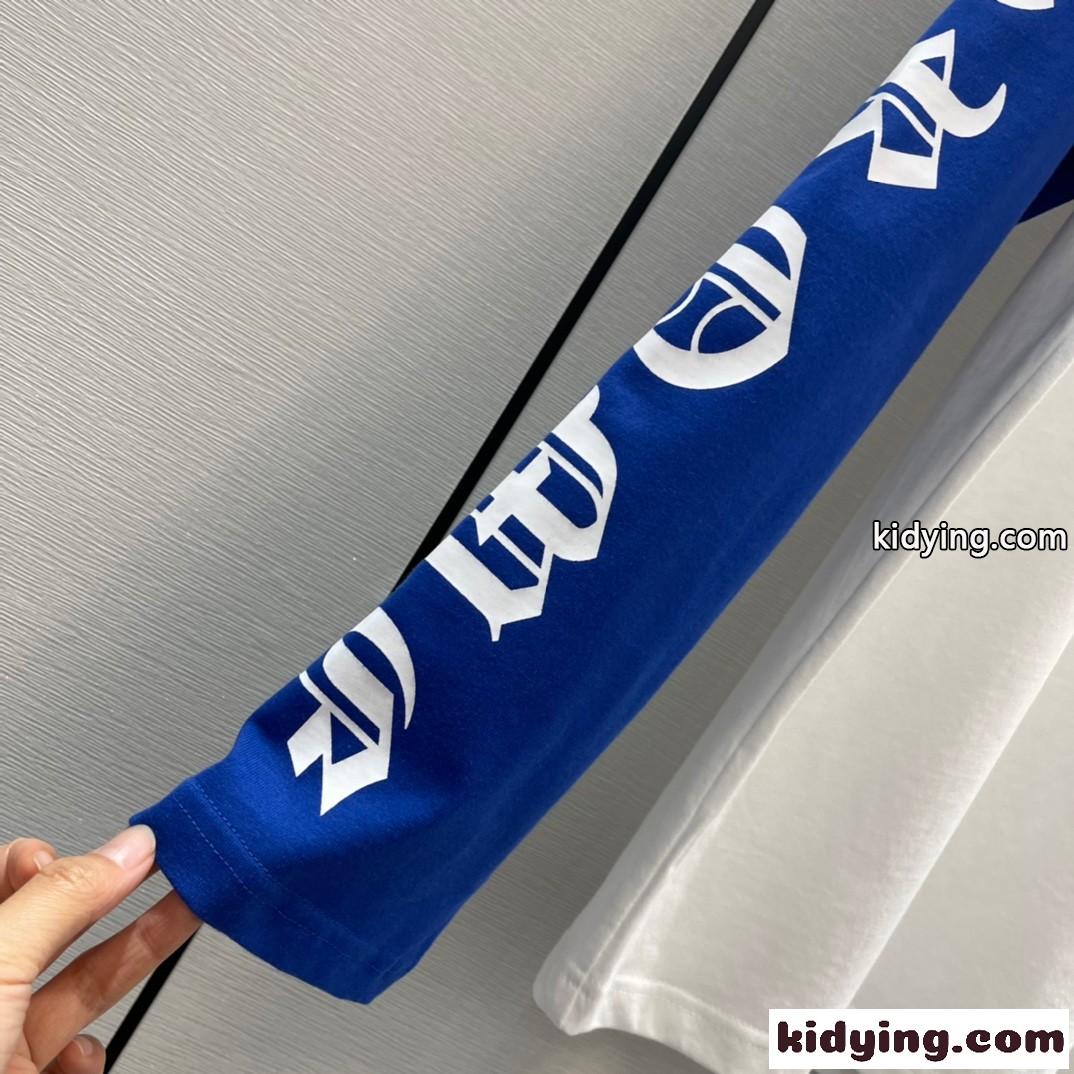 おしゃれ バイカラー ロゴ クルーネック 長袖 クロムハーツ tシャツ コピー UVカット 定番 人気 カジュアル-4