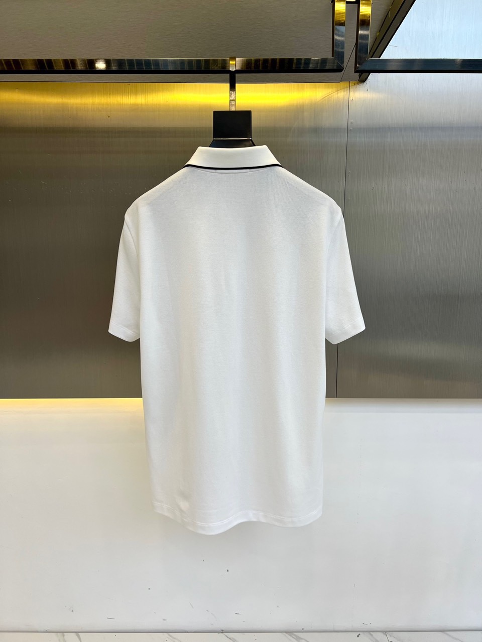 洗練された カジュアル 半袖 ポロシャツ プラダ Tシャツ 偽物 コットンピケ ホワイト-3