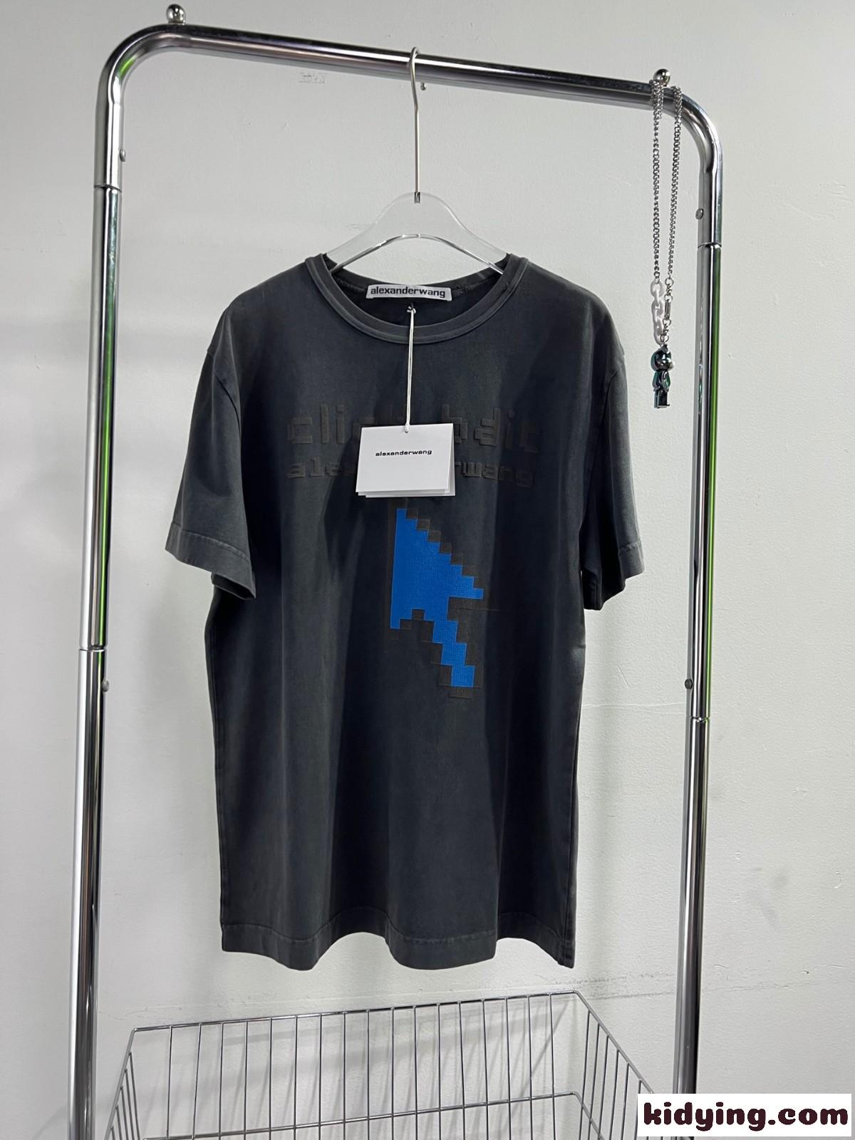 ユニセックス ファッション clickbait オーバーサイズ アレキサンダーワング Tシャツ コピー-0