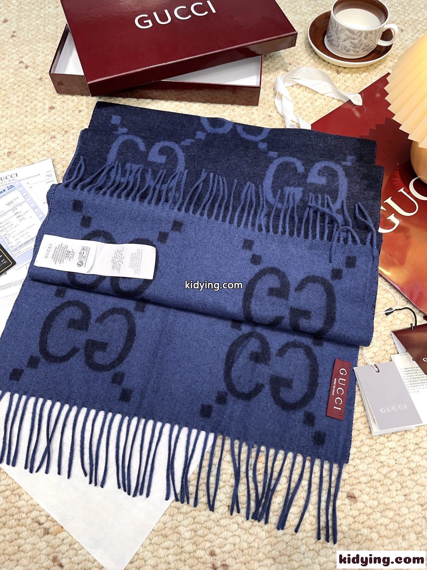 ジャンボGG リバーシブル ユニセックス グッチ スカーフ 偽物 カシミヤ マフラー-2