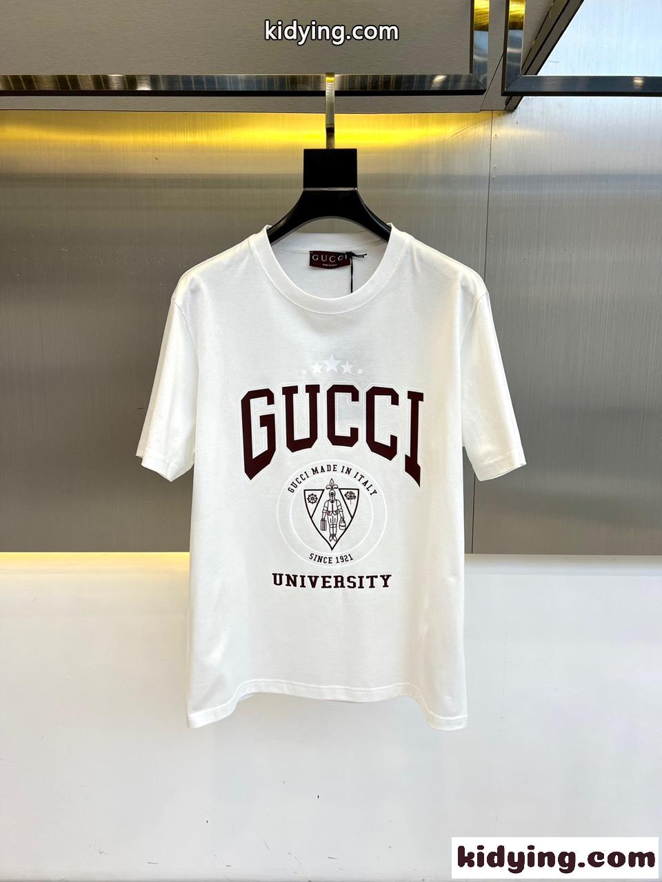 シンプル お洒落 ロゴ コットン 半袖Tシャツ グッチ Tシャツ コピー ホワイト-0