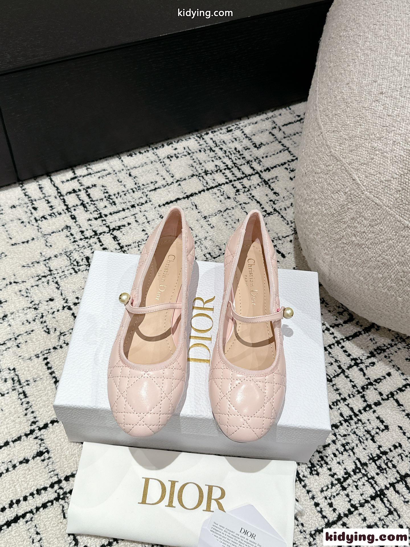 Dior バレエパンプス クリスチャン・ディオール パンプス コピー ライトピンク-1