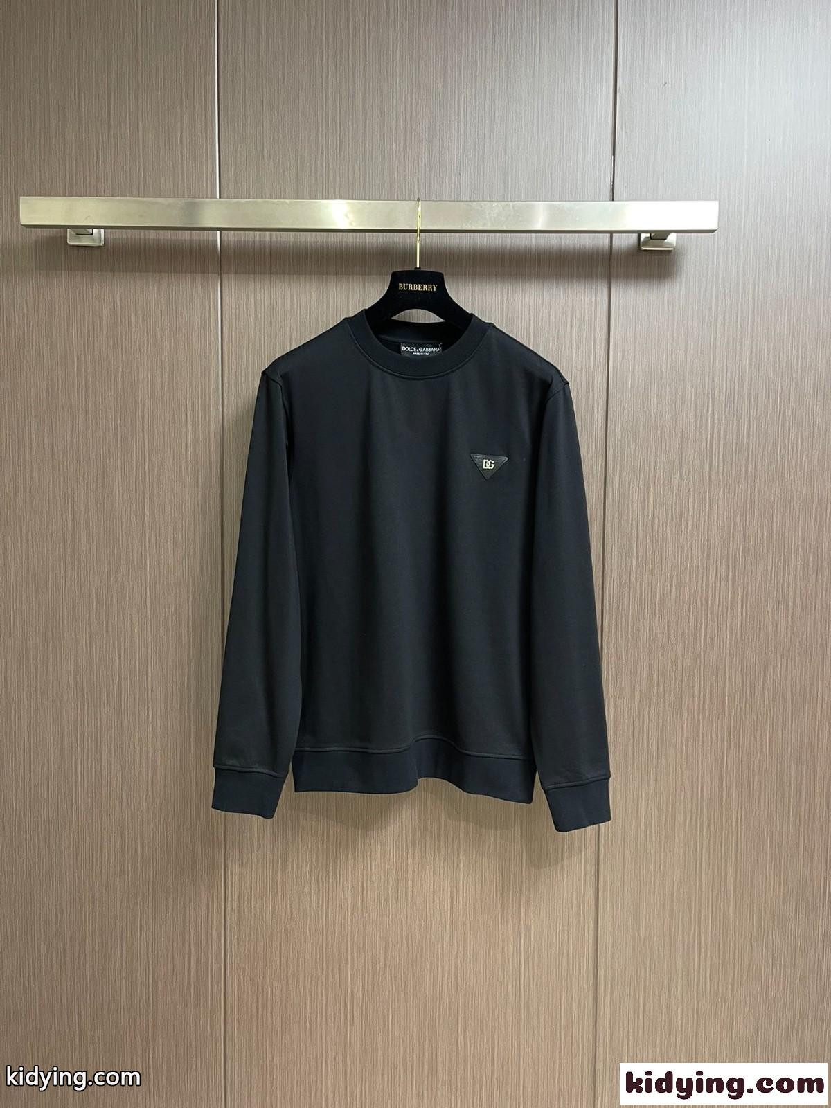 コットン クルーネック スウェットシャツ ドルチェ&ガッバーナ Tシャツ コピー ブラック-0