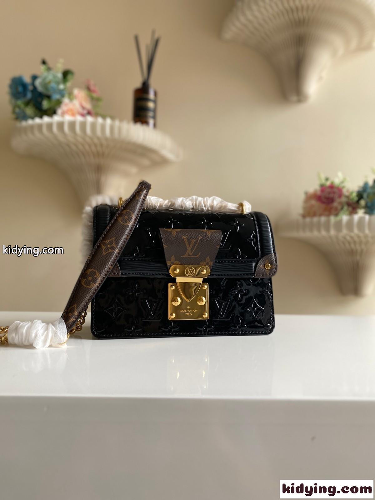 M90516 LV ルイヴィトン ワインウッド モノグラムヴェルニ バッグ スーパーコピー ブラック-0