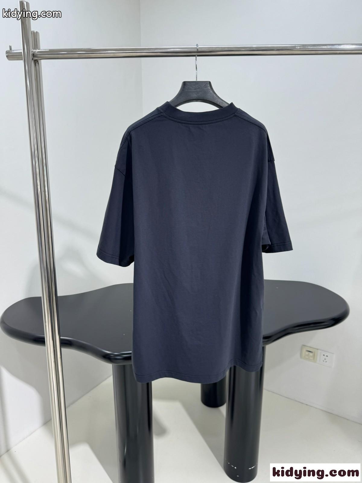 ユニセックス オーバーサイズ 半袖Tシャツ バレンシアガ Tシャツ コピー ブラック-1