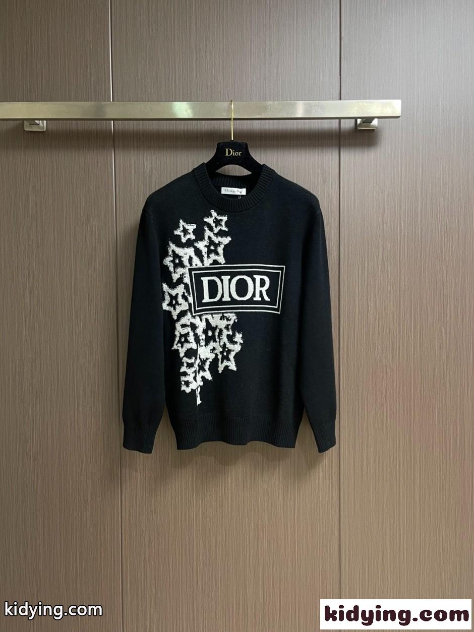 DIOR スター クルーネック プルオーバー クリスチャン・ディオール セーター コピー ブラック-1