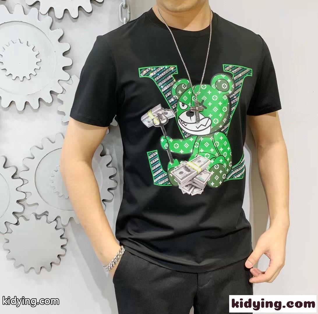 人気 カジュアル おしゃれ 快適 クルーネック ルイ・ヴィトン tシャツ コピー 半袖 夏 定番 トップス-1