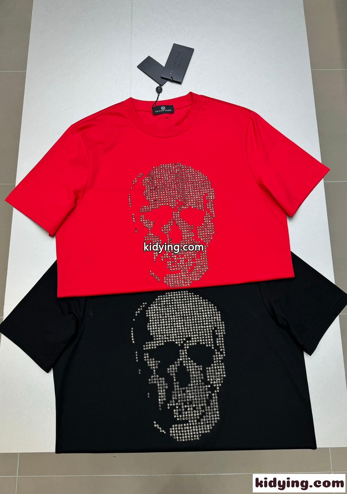 ラインストーン スカル フィリッププレイン 半袖Tシャツ コピー 4色あり-2