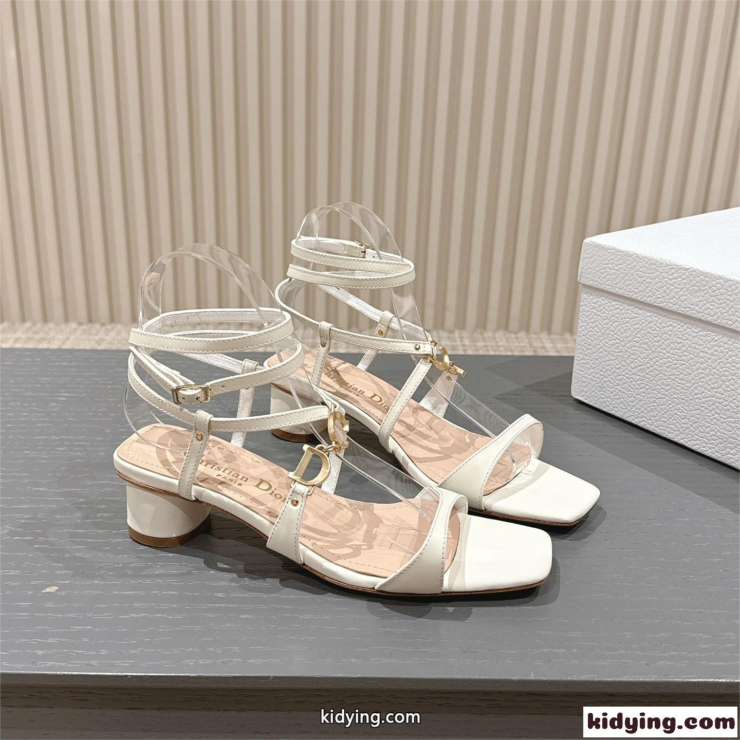 洗練された 4cm Cest Dior ヒールサンダル クリスチャン・ディオール サンダル コピー ホワイト-1
