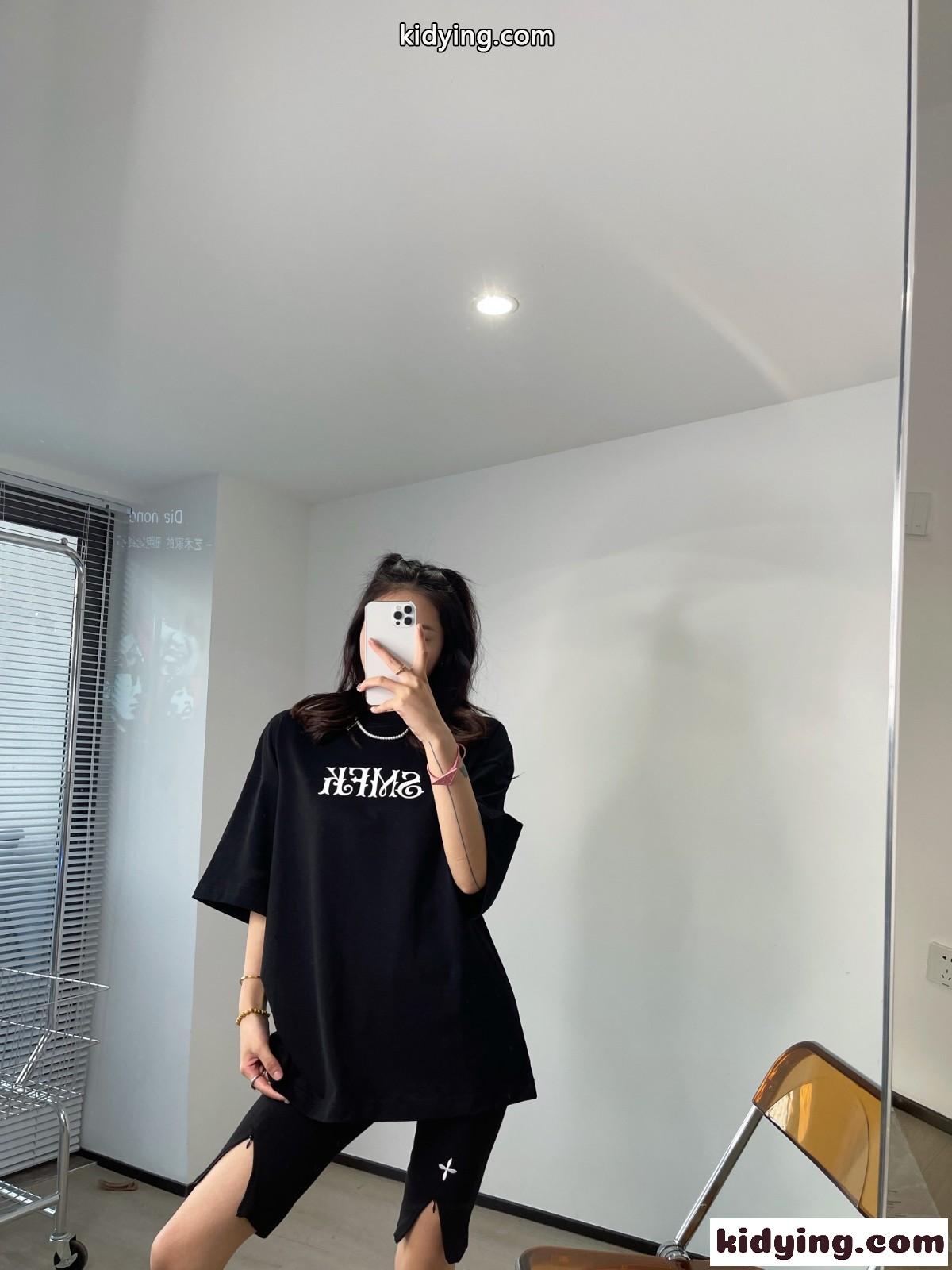 ユニセックス オーバーサイズ ロゴ プリント クロムハーツ 半袖Tシャツ コピー 着痩せ カジュアル トップス-4