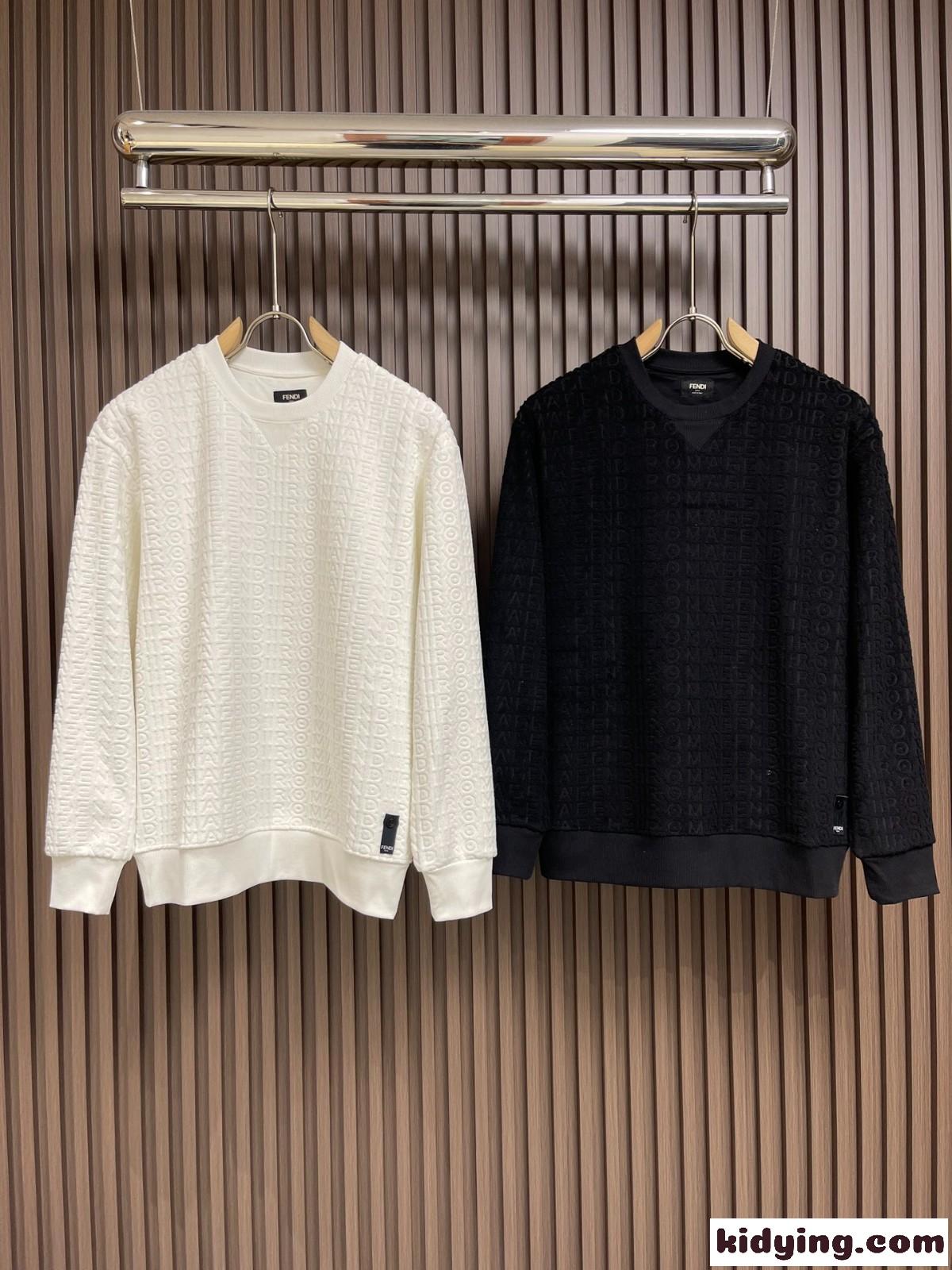 フェンディ Tシャツ コピー クルーネック 定番 ロゴ入り スウェットシャツ-0