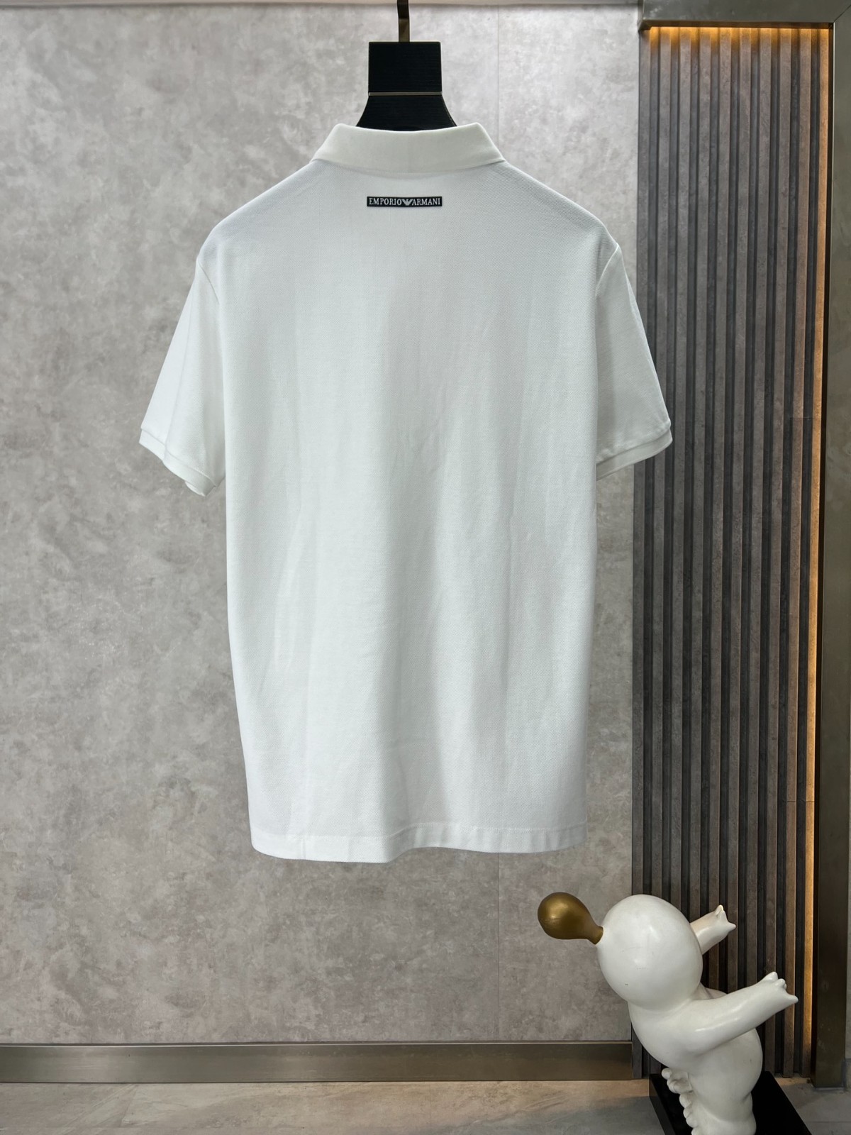 カジュアル コットンピケ 半袖 ポロシャツ アルマーニ Tシャツ コピー ホワイト-1