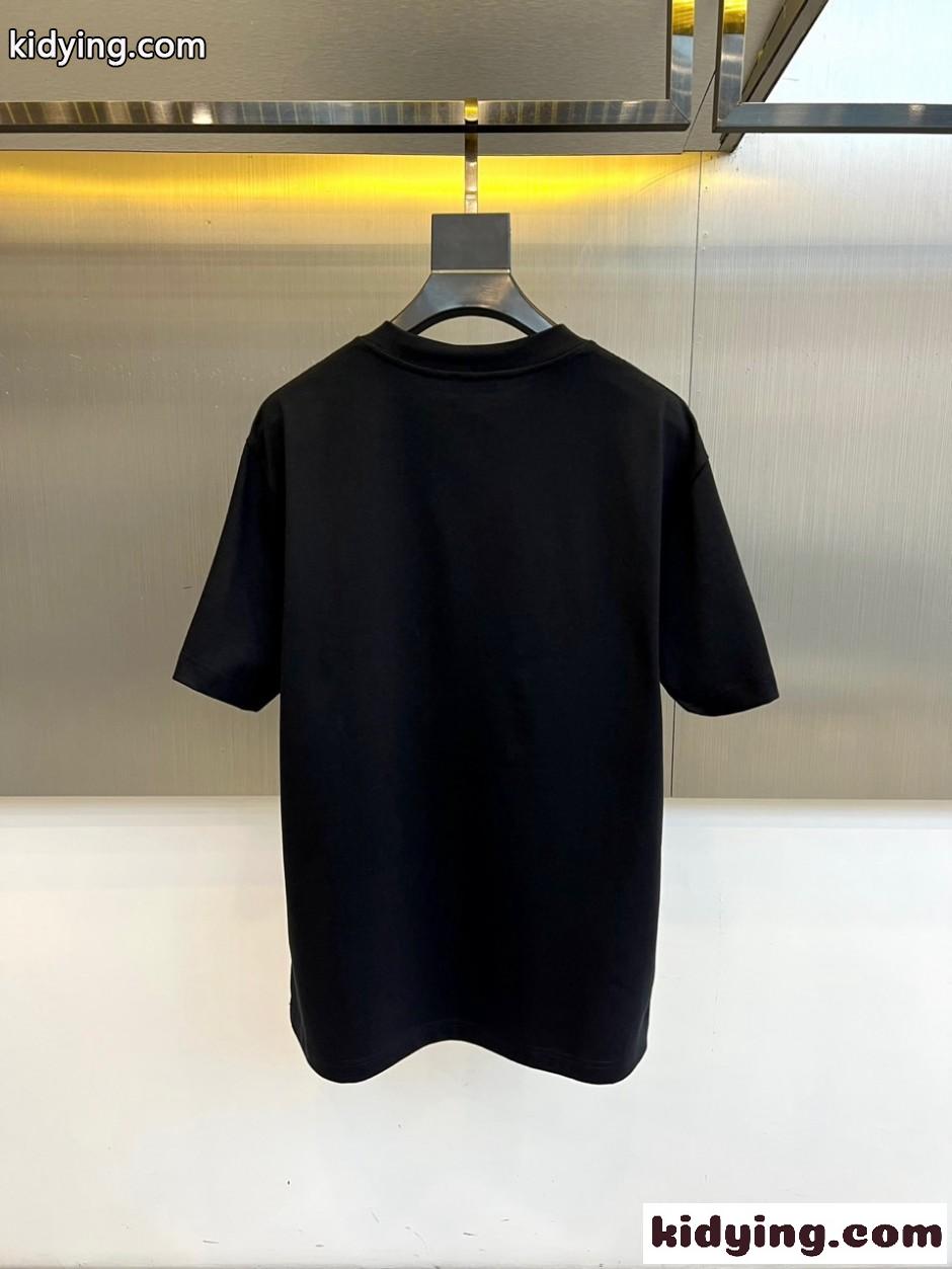 カジュアル 洗練された コットン 半袖Tシャツ モンクレール Tシャツ 偽物 ブラック-4
