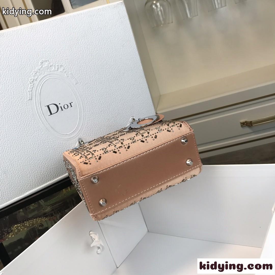 クリスチャン・ディオール バッグ コピー 大人気 LADY DIOR カナージュ サテン ミニバッグ ピンク-3