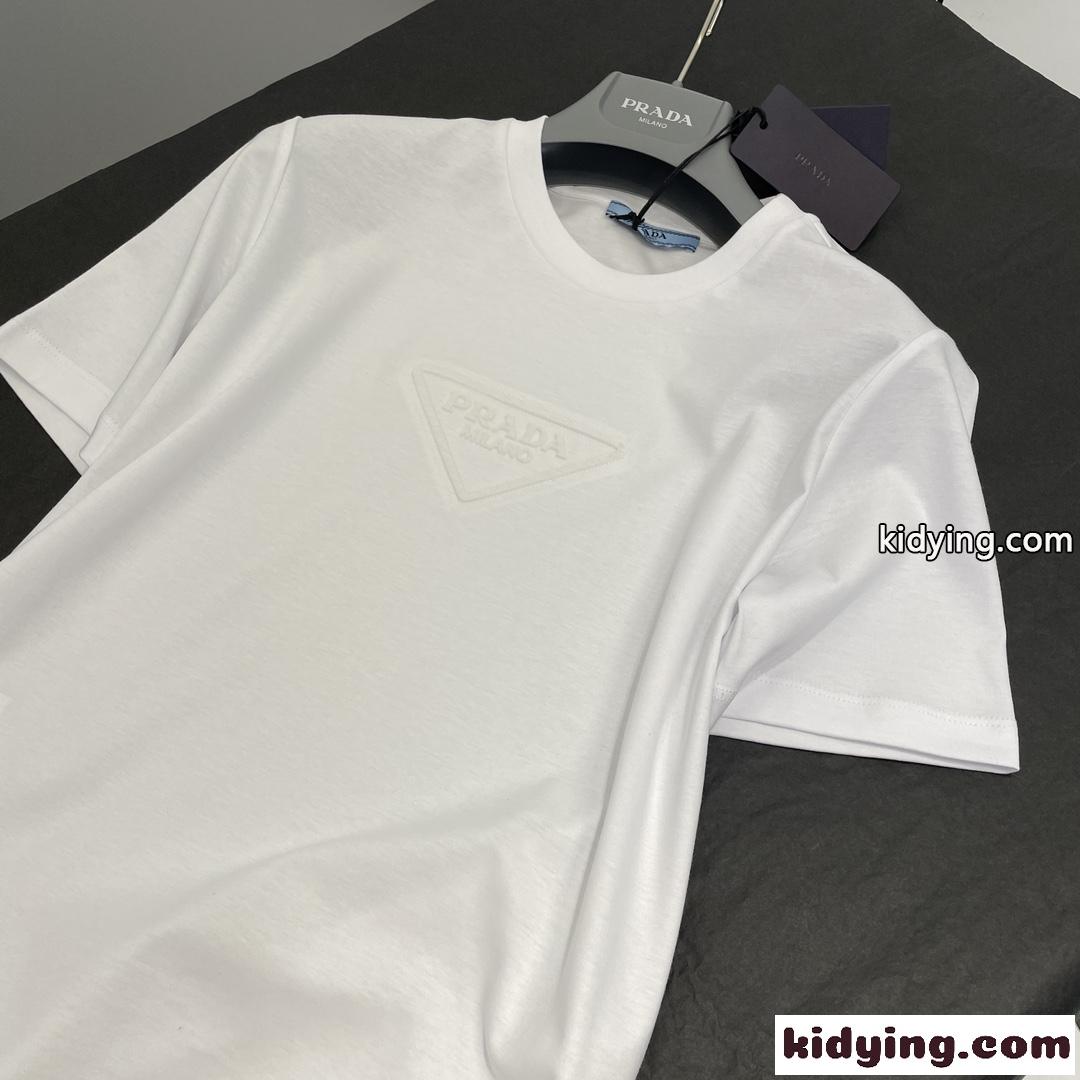 ベーシック クルーネック ロゴ入り 半袖Tシャツ プラダ Tシャツ コピー ユニセックス-4