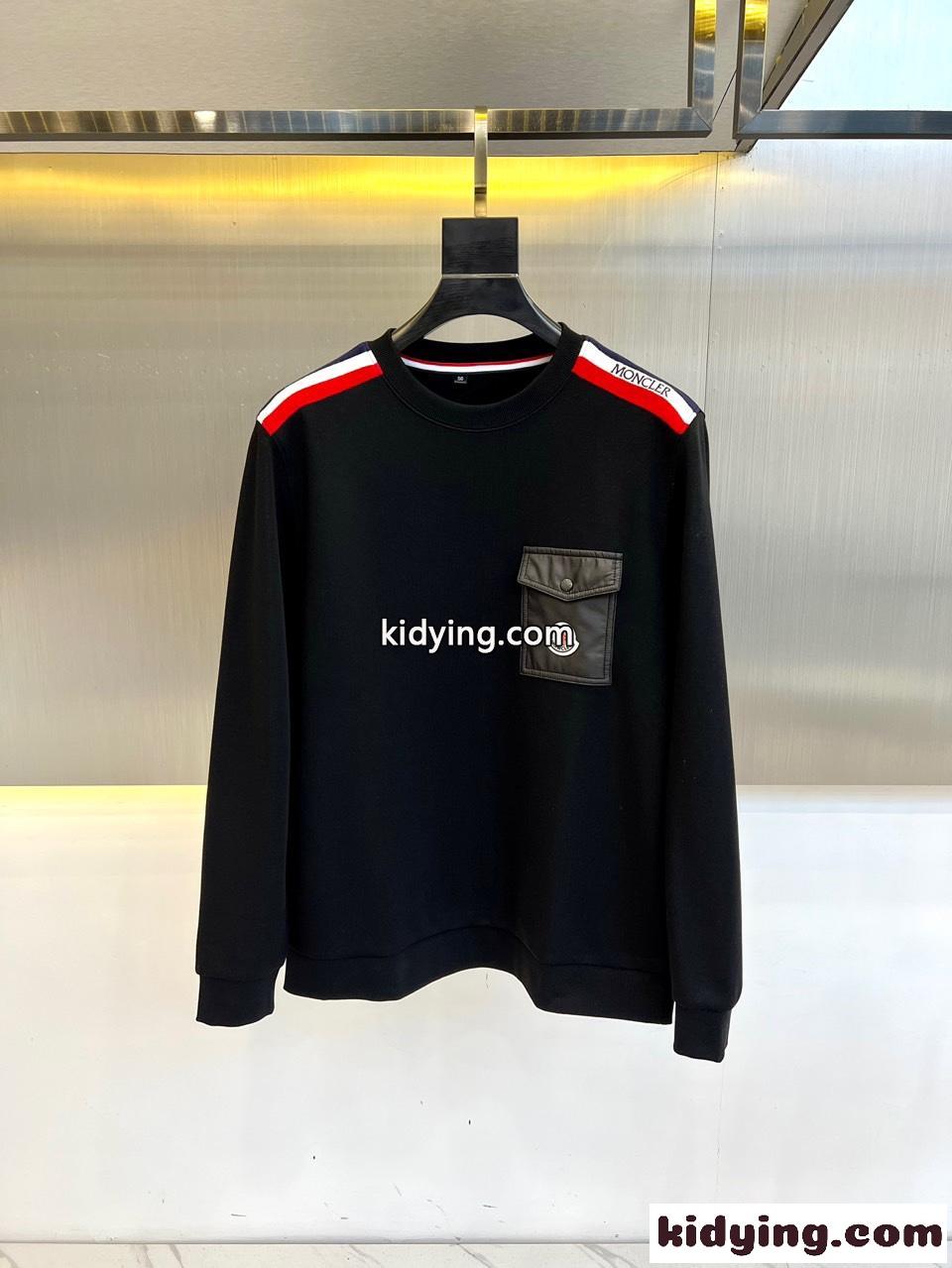 カジュアル お洒落 コットン スウェットシャツ モンクレール Tシャツ コピー ブラック-0