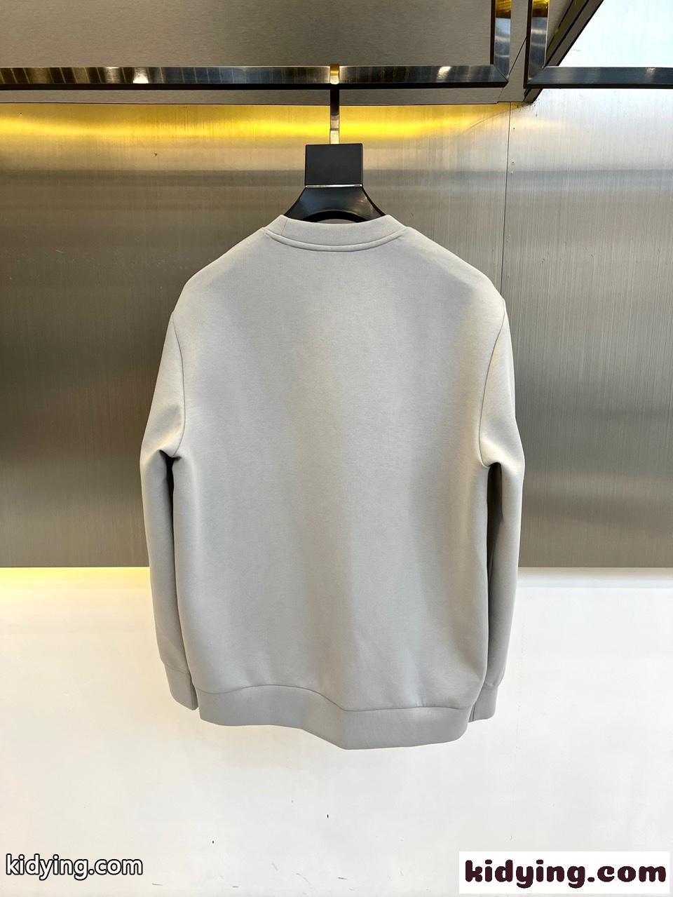 シンプル エルメネジルド・ゼニア Tシャツ コピー クルーネック スウェットシャツ グレー-4