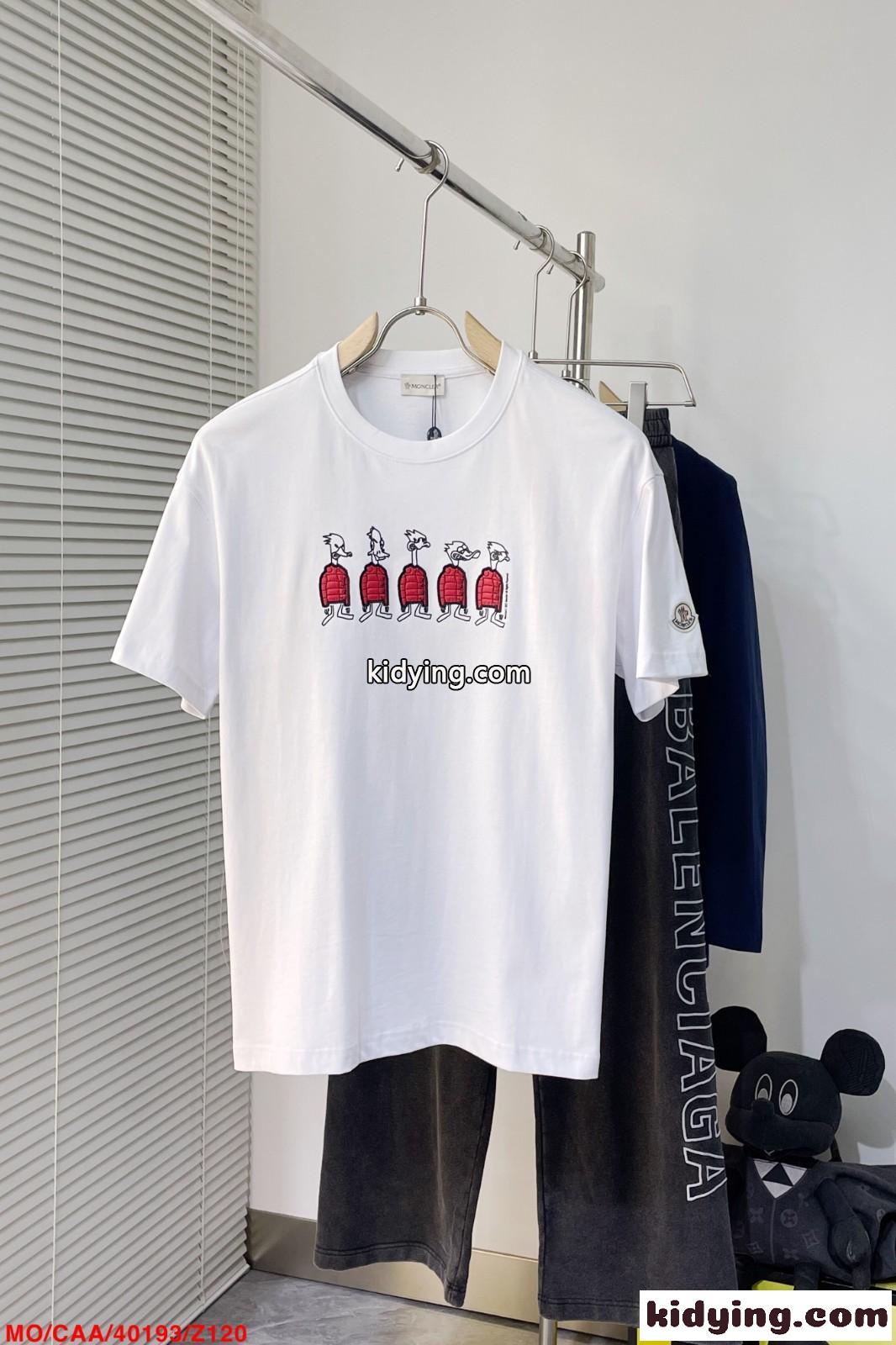 可愛い おしゃれ コットン クルーネック モンクレール Tシャツ コピー 半袖Tシャツ-1
