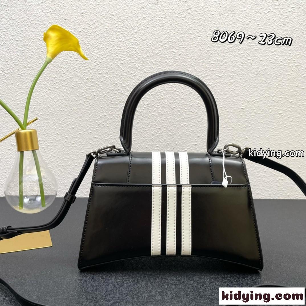 BALENCIAGA x ADIDAS 人気 HOURGLASS ハンドバッグ バレンシアガ バック コピー ブラック-1