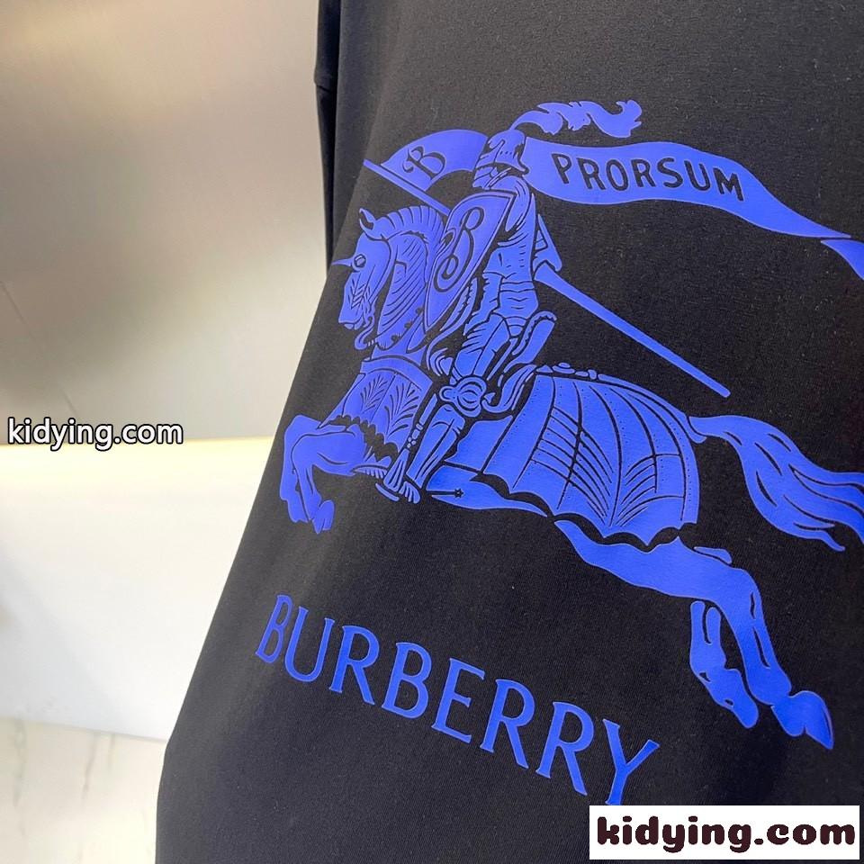ベーシック 着回し ロゴ クルーネック バーバリー Tシャツ コピー メンズ 半袖 トップス ブラック-3