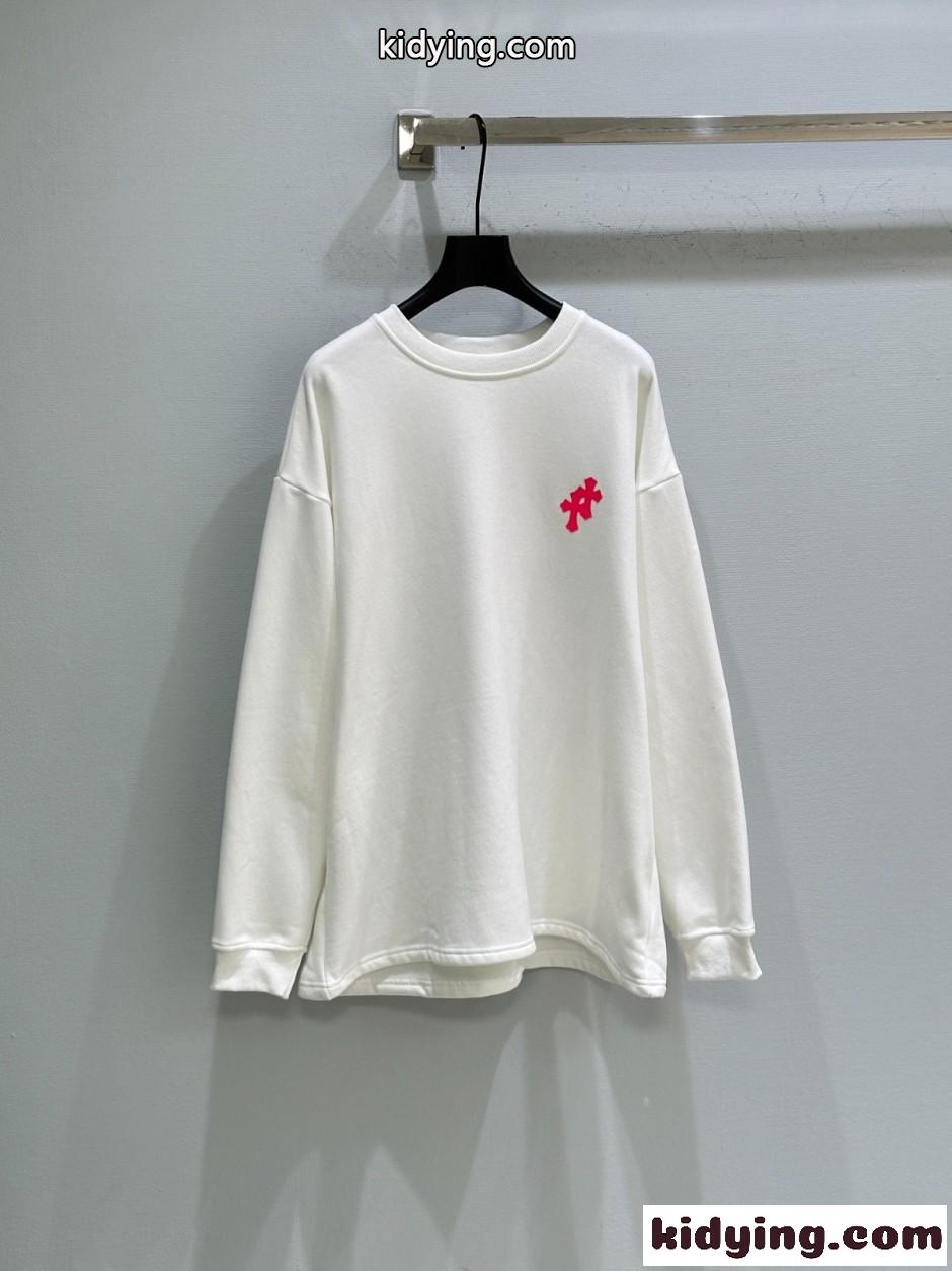バックプリント 長袖Tシャツ クロムハーツ Tシャツ 偽物 コットン ホワイト-0