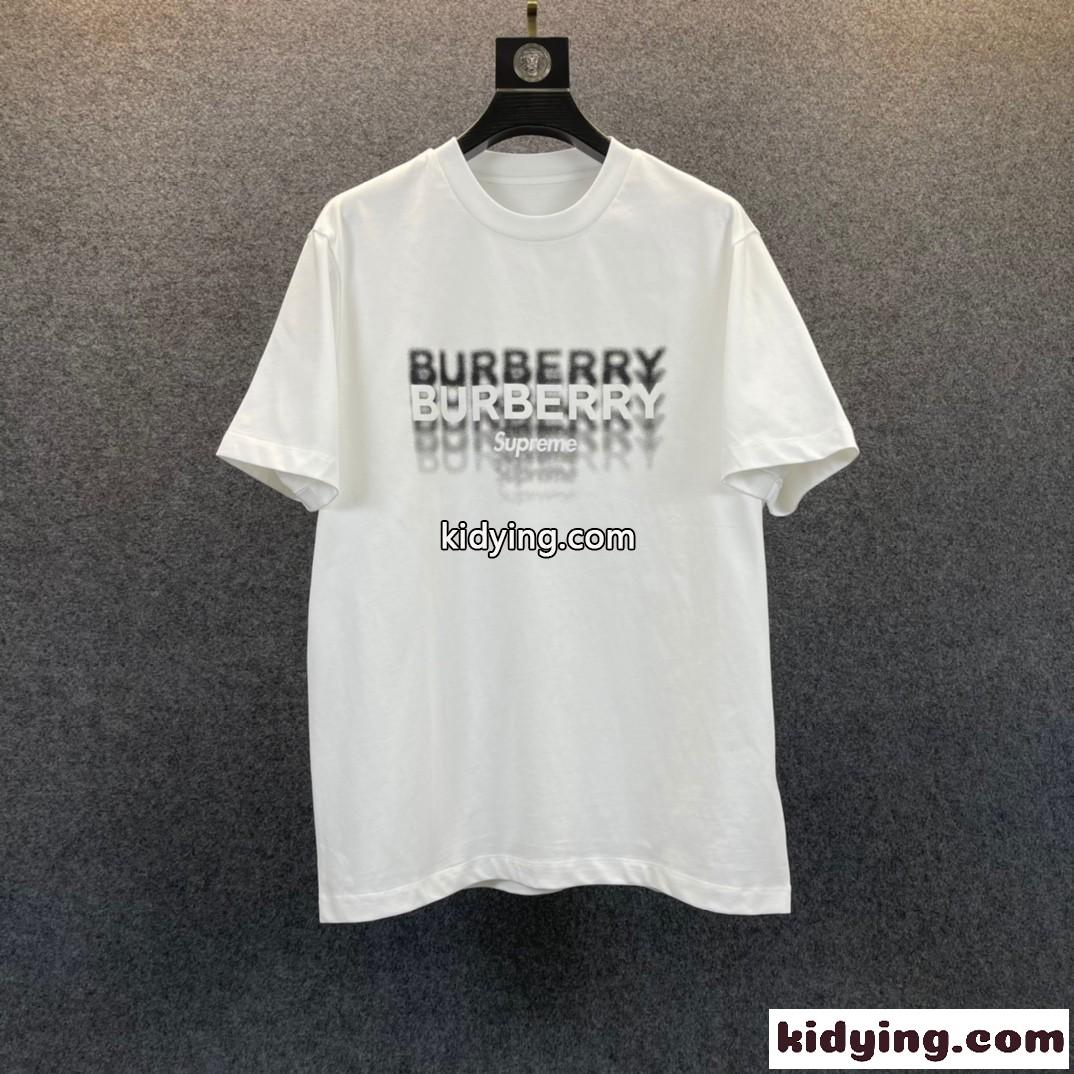 バーバリー 半袖Tシャツ コピー ベーシック クルーネックロゴプリント 快適 Tシャツ-3