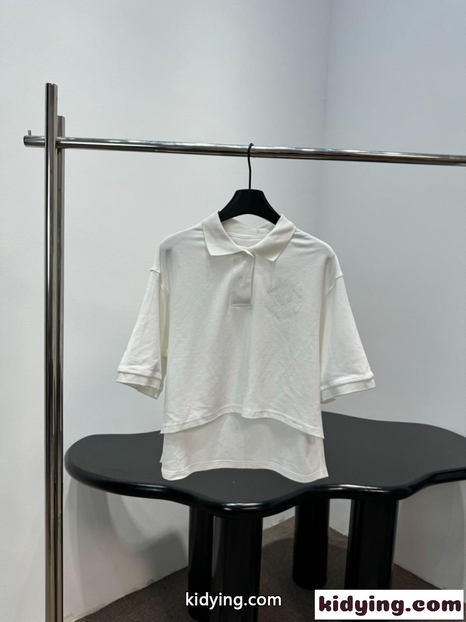 カジュアル ロゴ刺繍 ポロシャツ アレキサンダーワング Tシャツ 偽物 ホワイト-0
