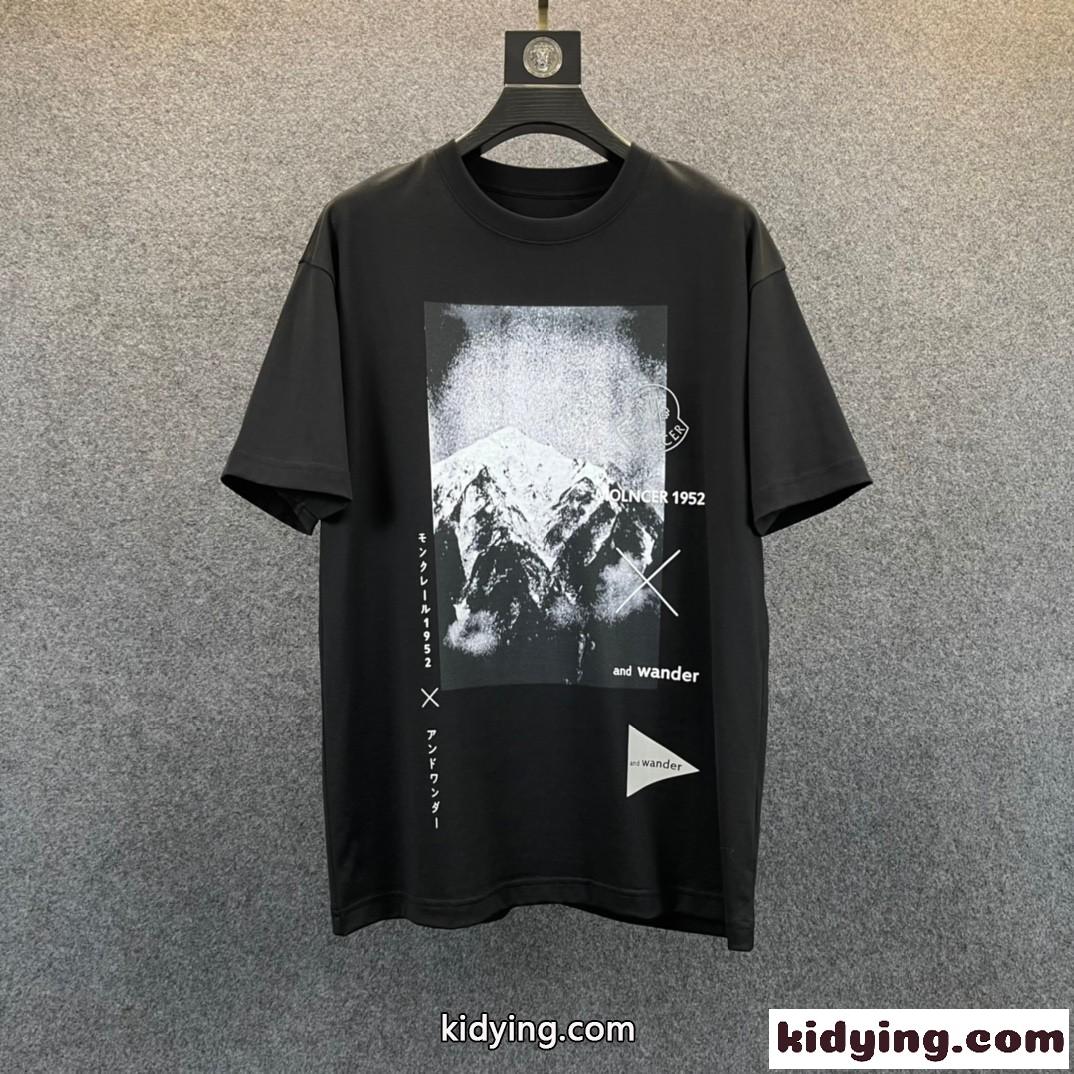 カジュアル ゆったり プリント クルーネック モンクレール tシャツ コピー コットン かっこいい トップス-4