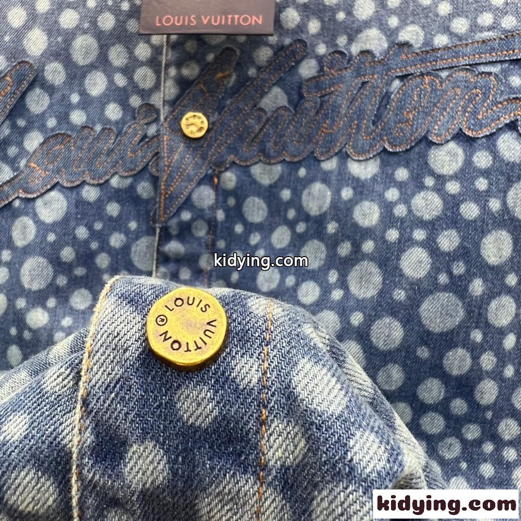 LV × YK インフィニティドットデニムシャツ ルイ・ヴィトン シャツ コピー ユニセックス-3