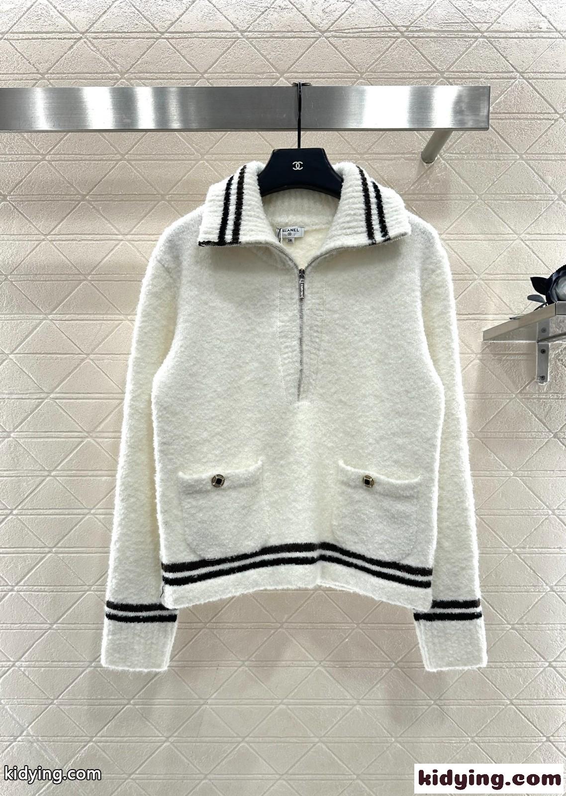上品 カジュアル ハーフジップ プルオーバー シャネル セーター コピー-1