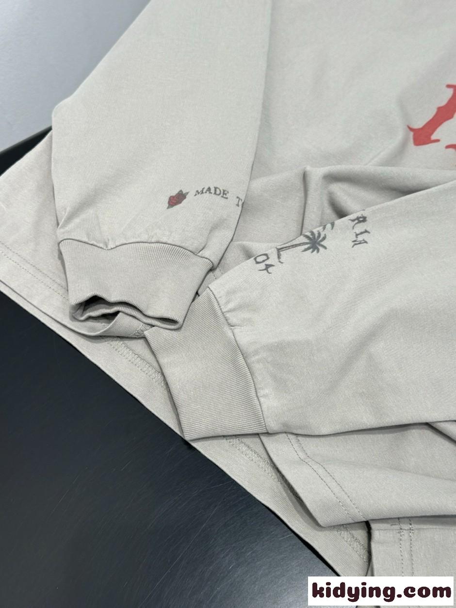 ユニセックス オーバーサイズ 長袖Tシャツ バレンシアガ Tシャツ 偽物 グレー-4