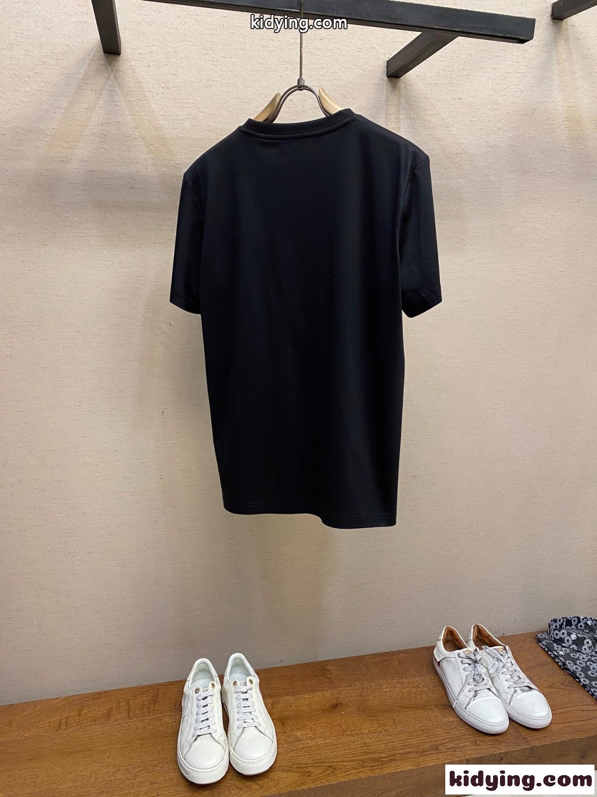 シルケットスムースロゴTシャツ クリスチャン・ディオール Tシャツ コピー ブラック-2