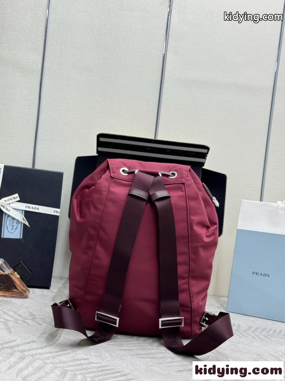 スモール Re-Nylon バックパック プラダ バッグ スーパーコピー ボルドー-1