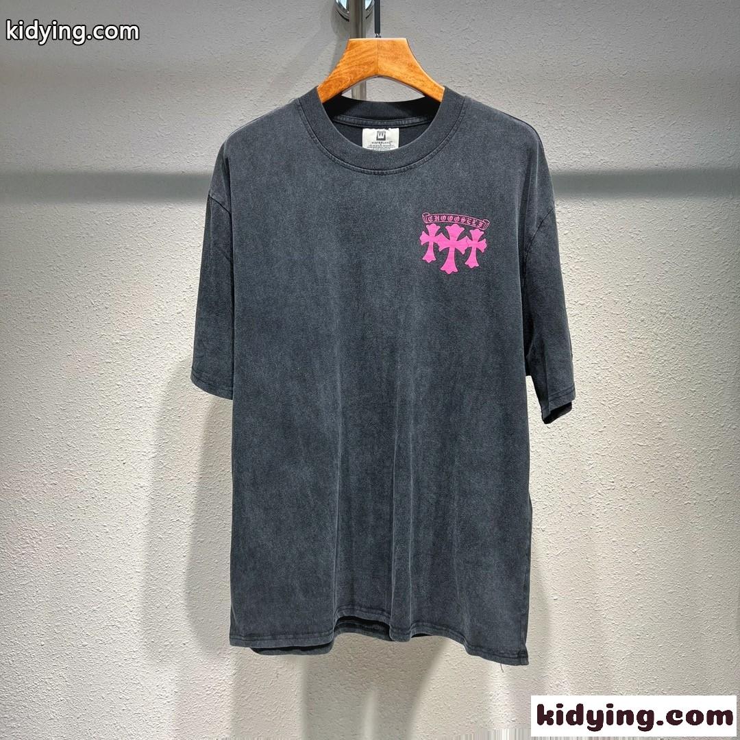 ストリート おしゃれ マルチカラークロス クロムハーツ Tシャツ コピー 半袖 クルーネック-0