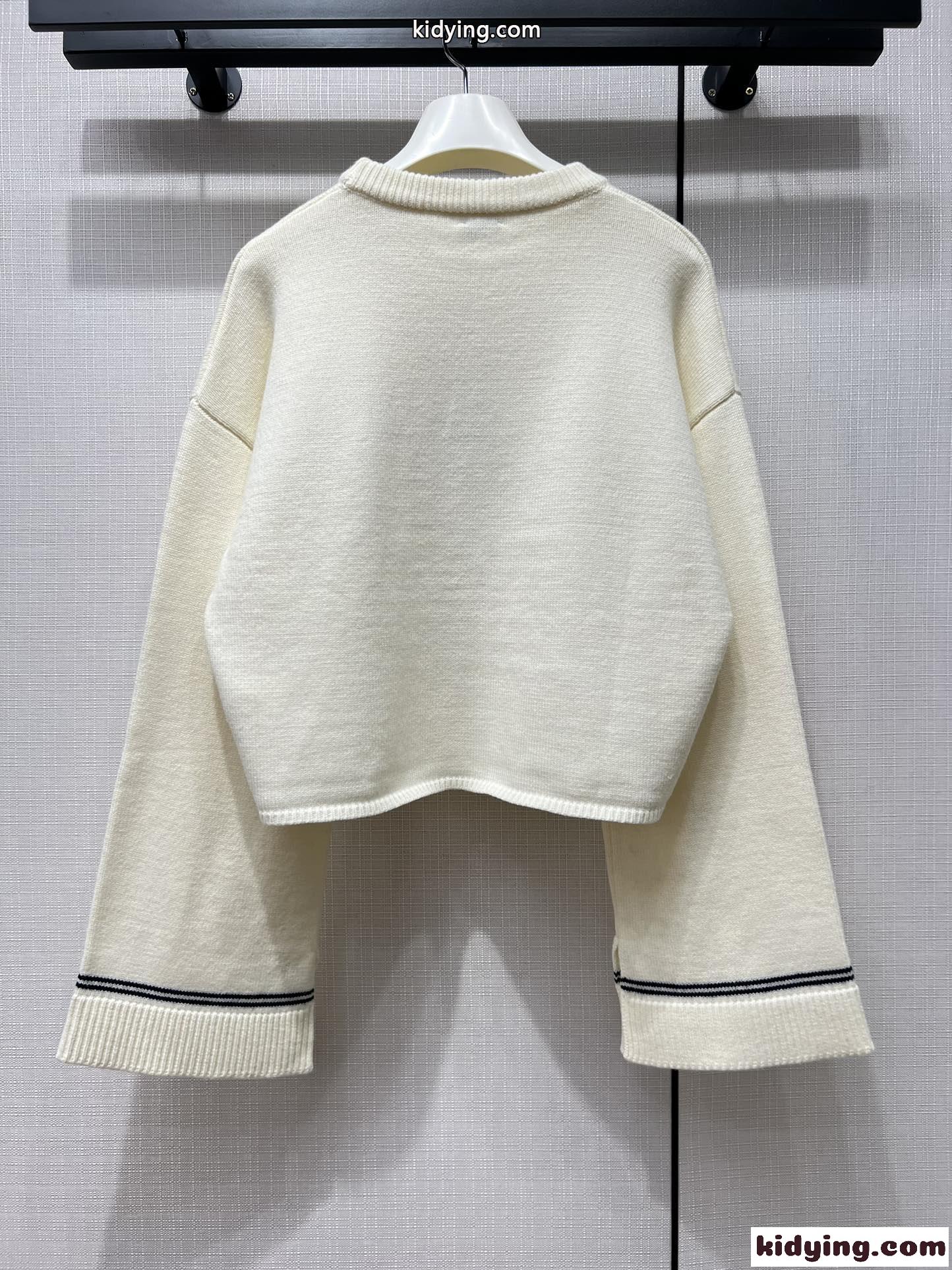 ロエベ セーター コピー 人気 ファッション クロップド アーガイルセーター-4