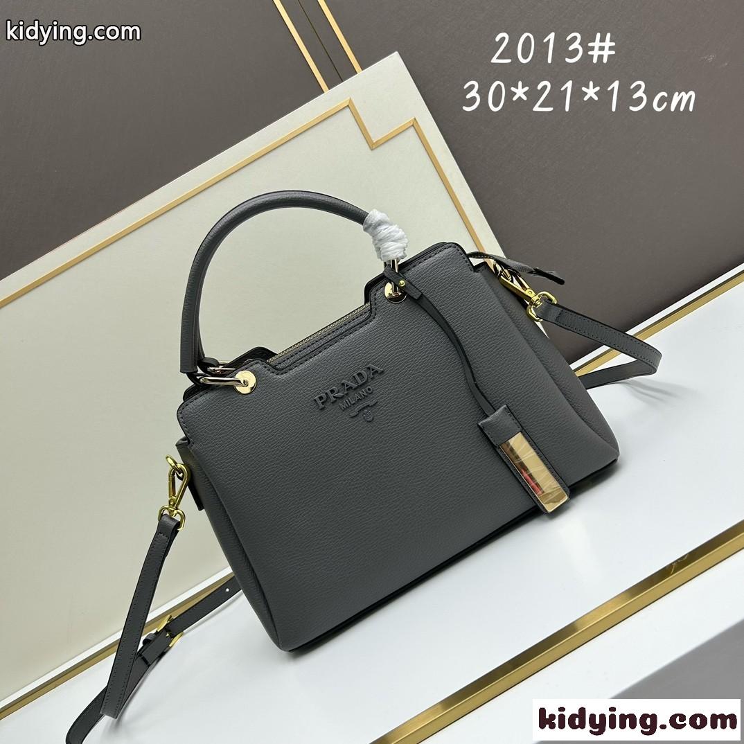 カジュアル プラダ バッグ コピー 2WAY ハンドバッグ グレー-2