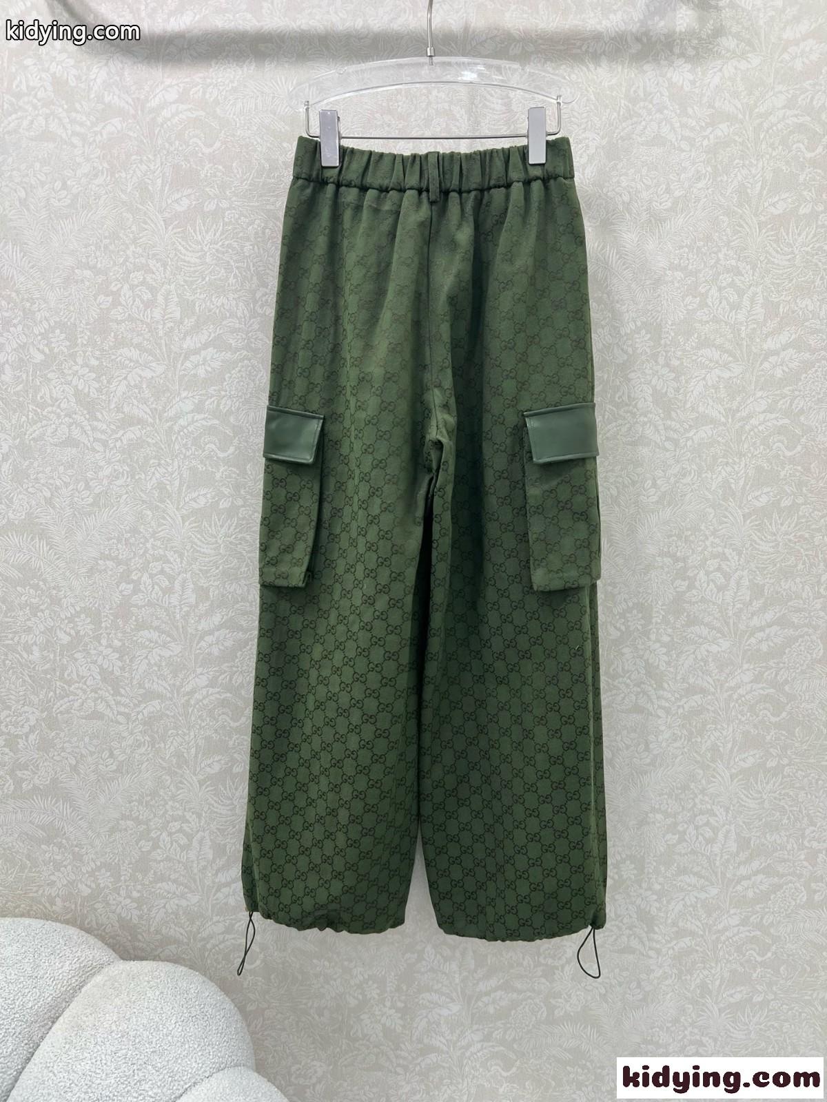 カジュアル GGロゴ カーゴパンツ グッチ パンツ コピー ズボン グリーン-4