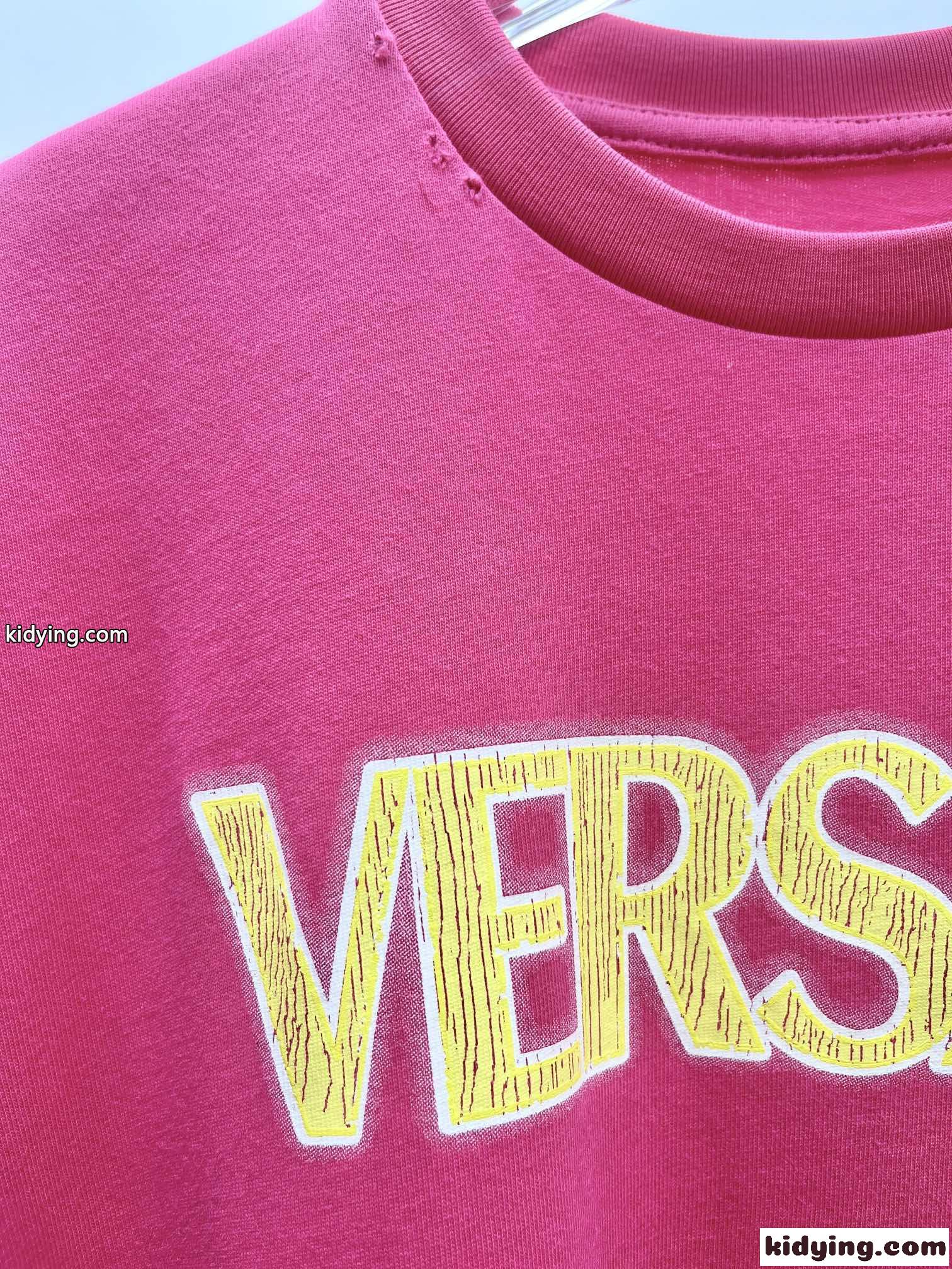 ディストレスト ロゴ Tシャツ ヴェルサーチェ Tシャツ コピー カジュアル レディース-2