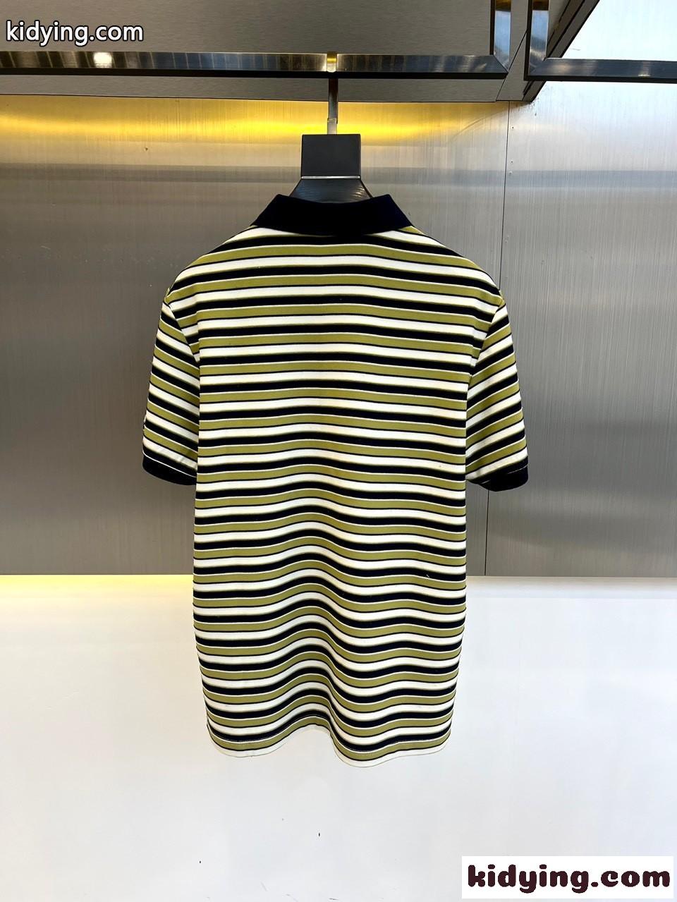 メンズ カジュアル プラダ Tシャツ コピー ストライプ 半袖 ポロシャツ-3