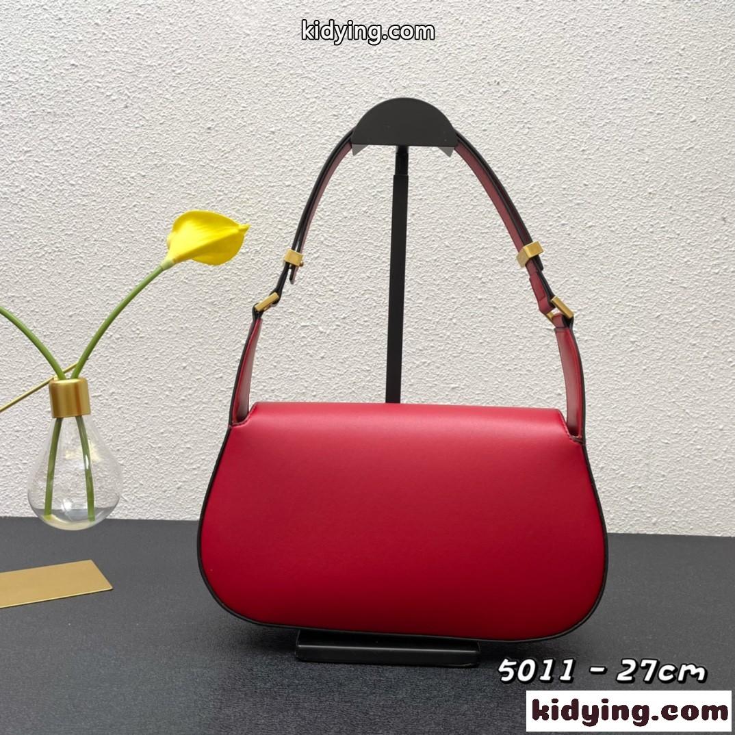 Vロゴ チェーン ショルダーバッグ ヴァレンティノ バッグ コピー カーフスキンレザー スモール レッド-1