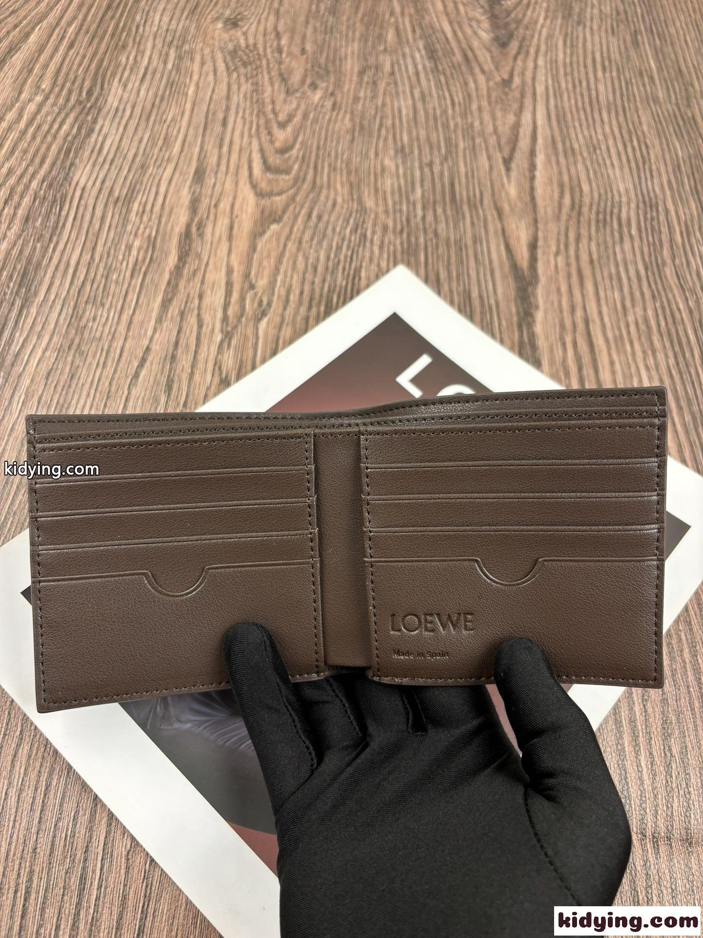 洗練された アナグラム 2つ折り財布 ウォレット ロエベ 財布 コピー ダークブラウン-4